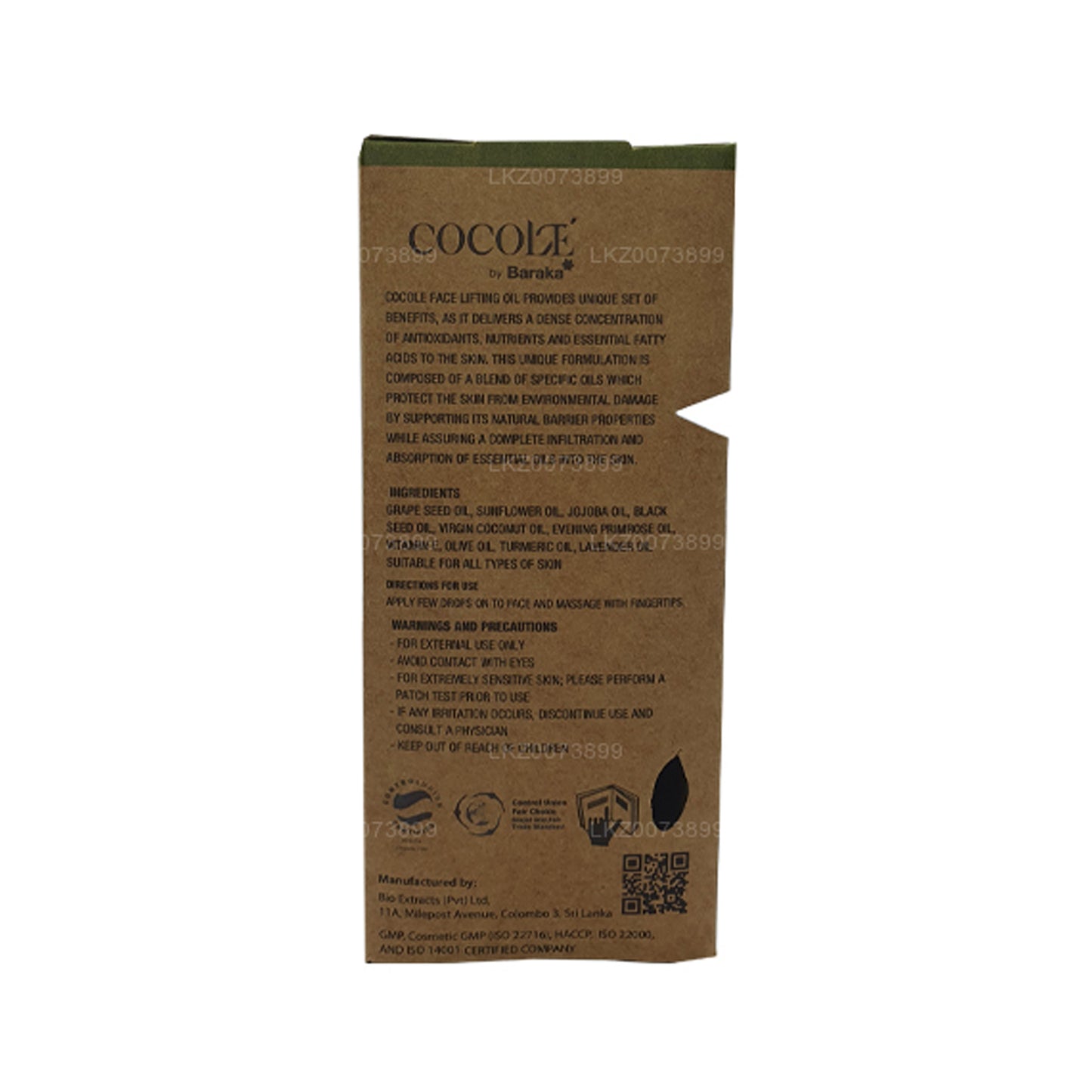 Baraka Cocole Yüz Germe Yağı (30ml)