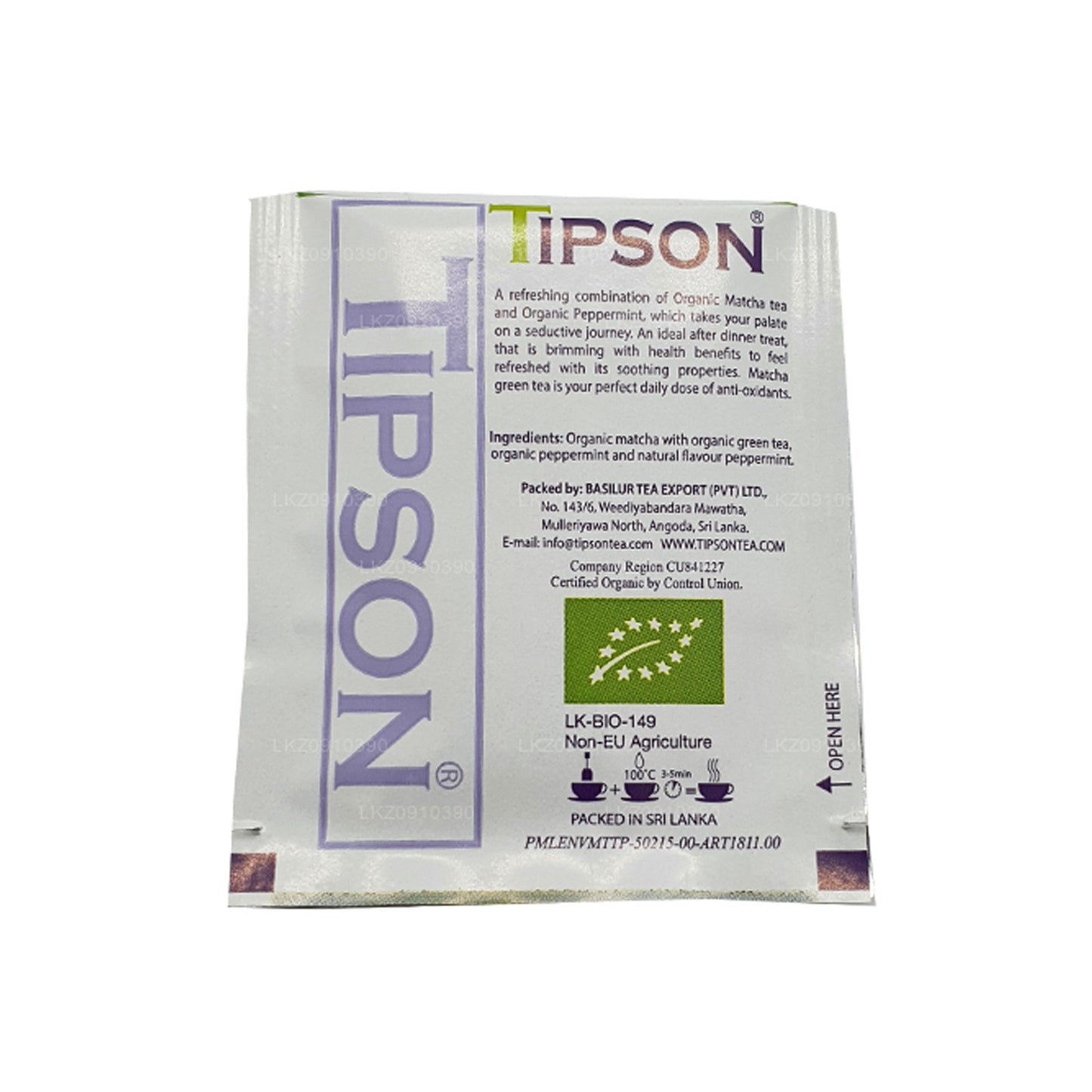 Tipson Çay Organik Matcha ve Nane (37.5g)