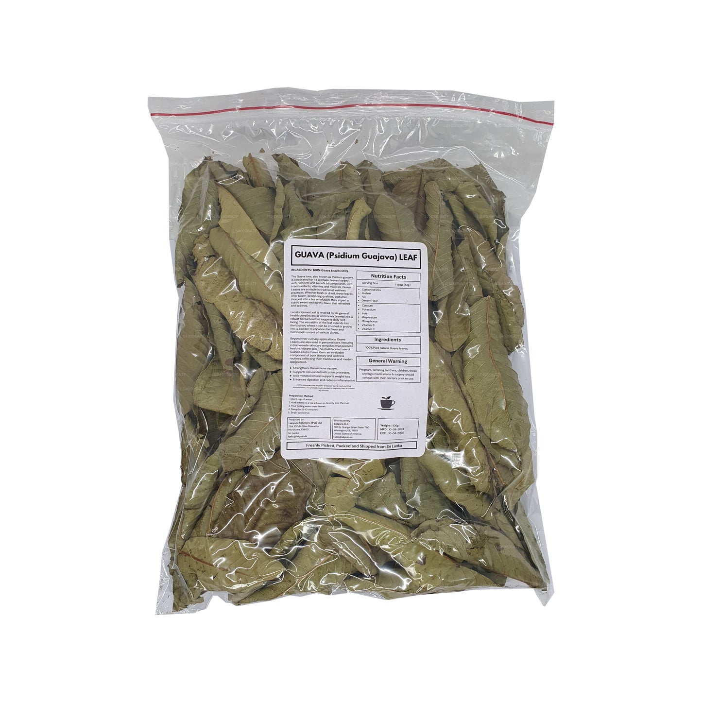 Lakpura Kurutulmuş Guava Yaprakları