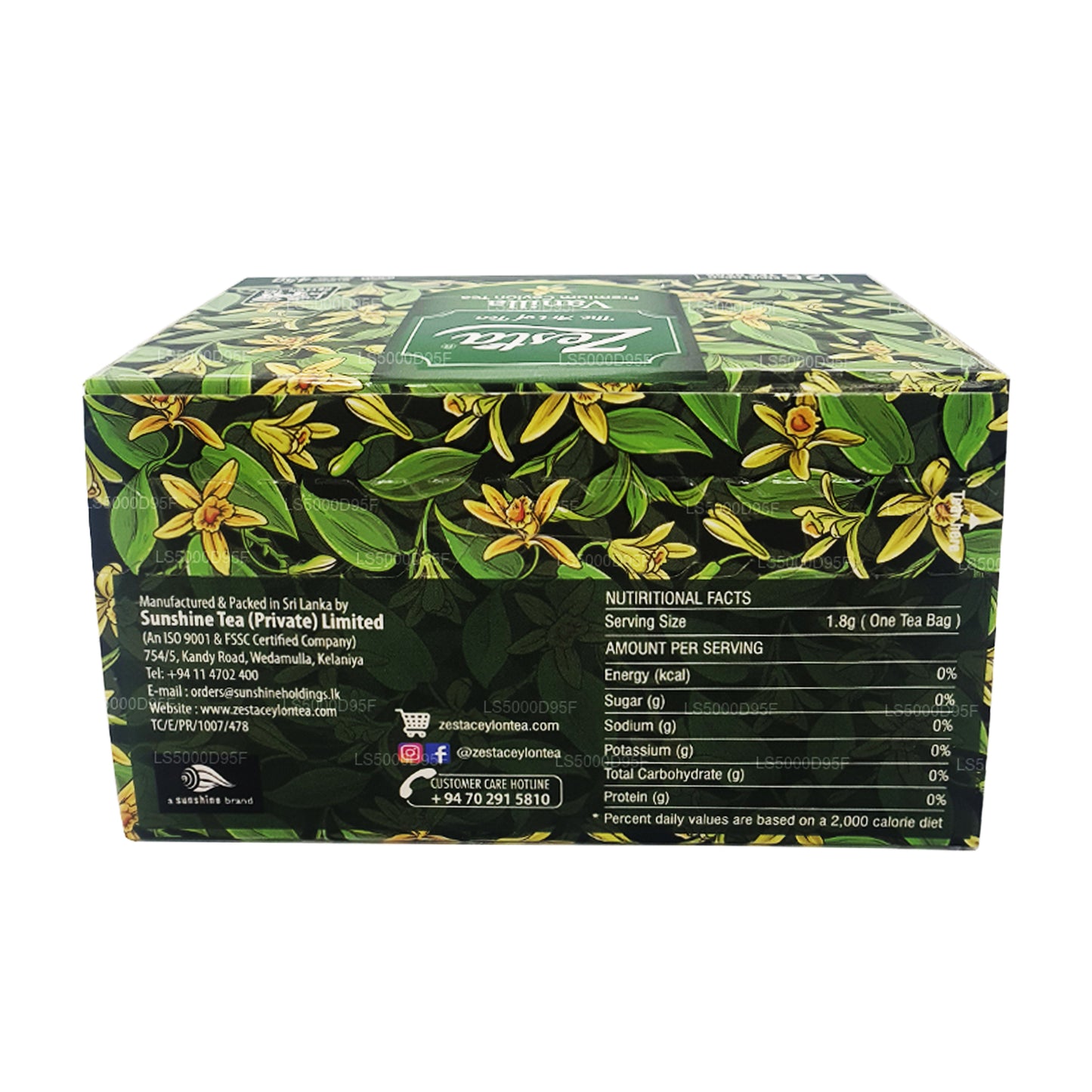 Zesta Vanilyalı Siyah Çay (45g) 25 Çay Poşeti