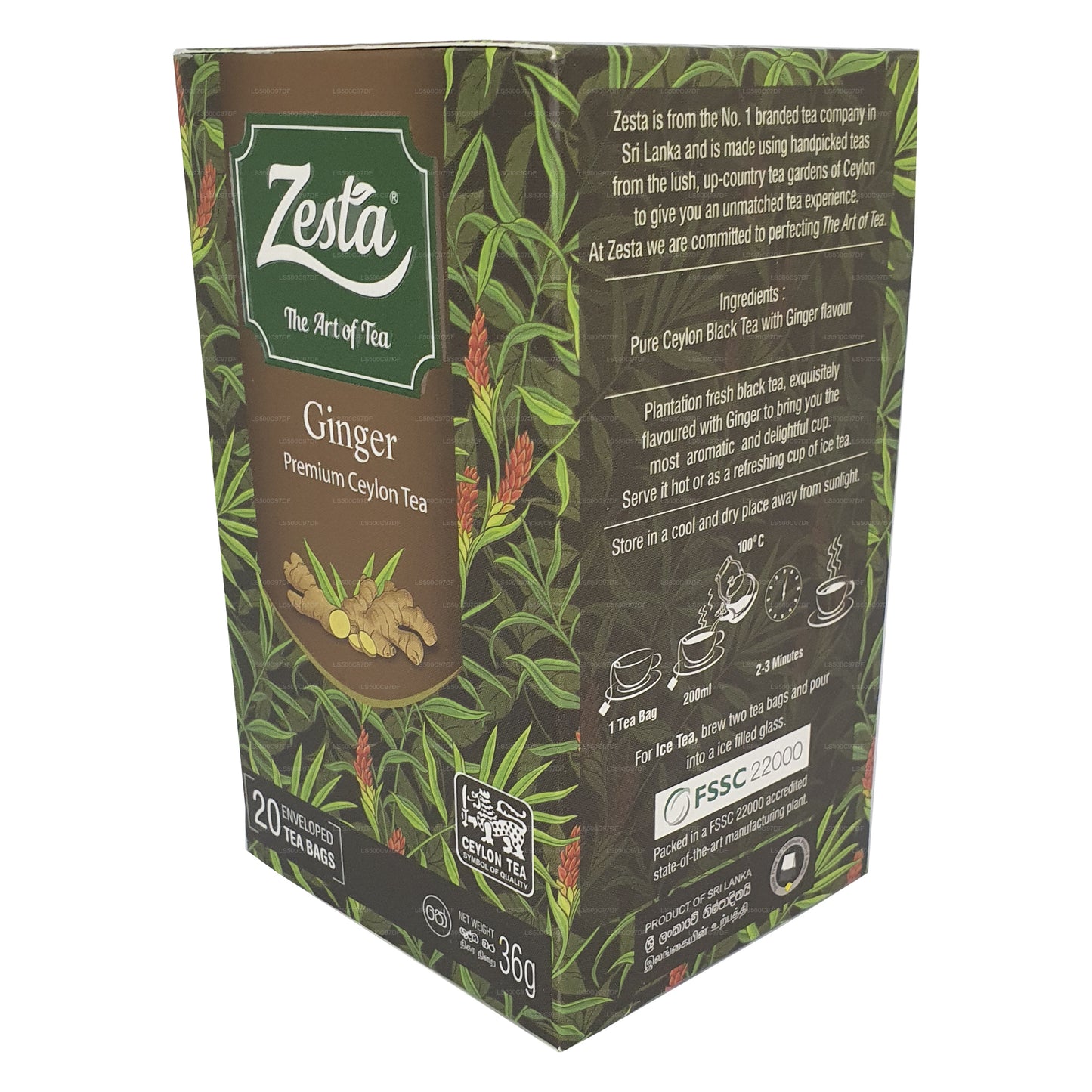 Zesta Zencefil Premium Seylan Çayı (36g) 20 Poşet Çay