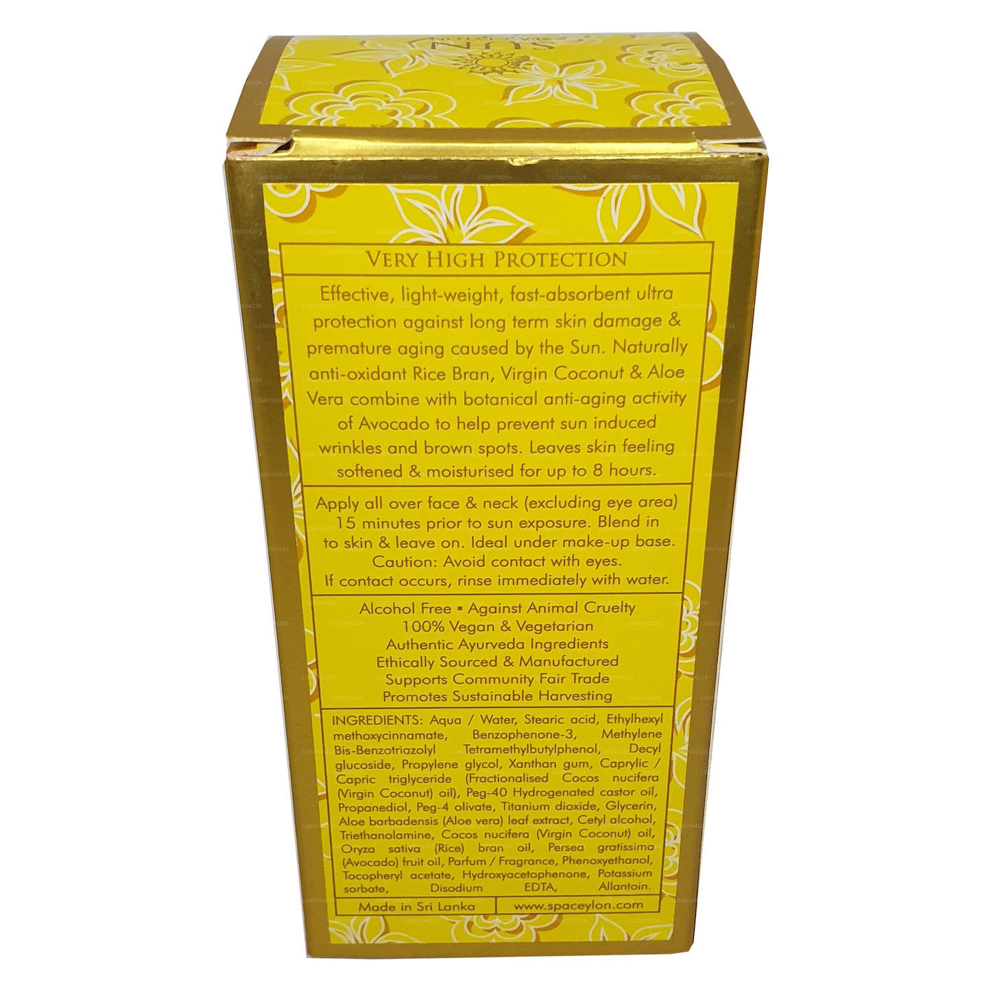 Spa Ceylon SUN Nem Bakımı Yaşlanma Karşıtı Yüz Kremi “SPF 50+” (50ml)
