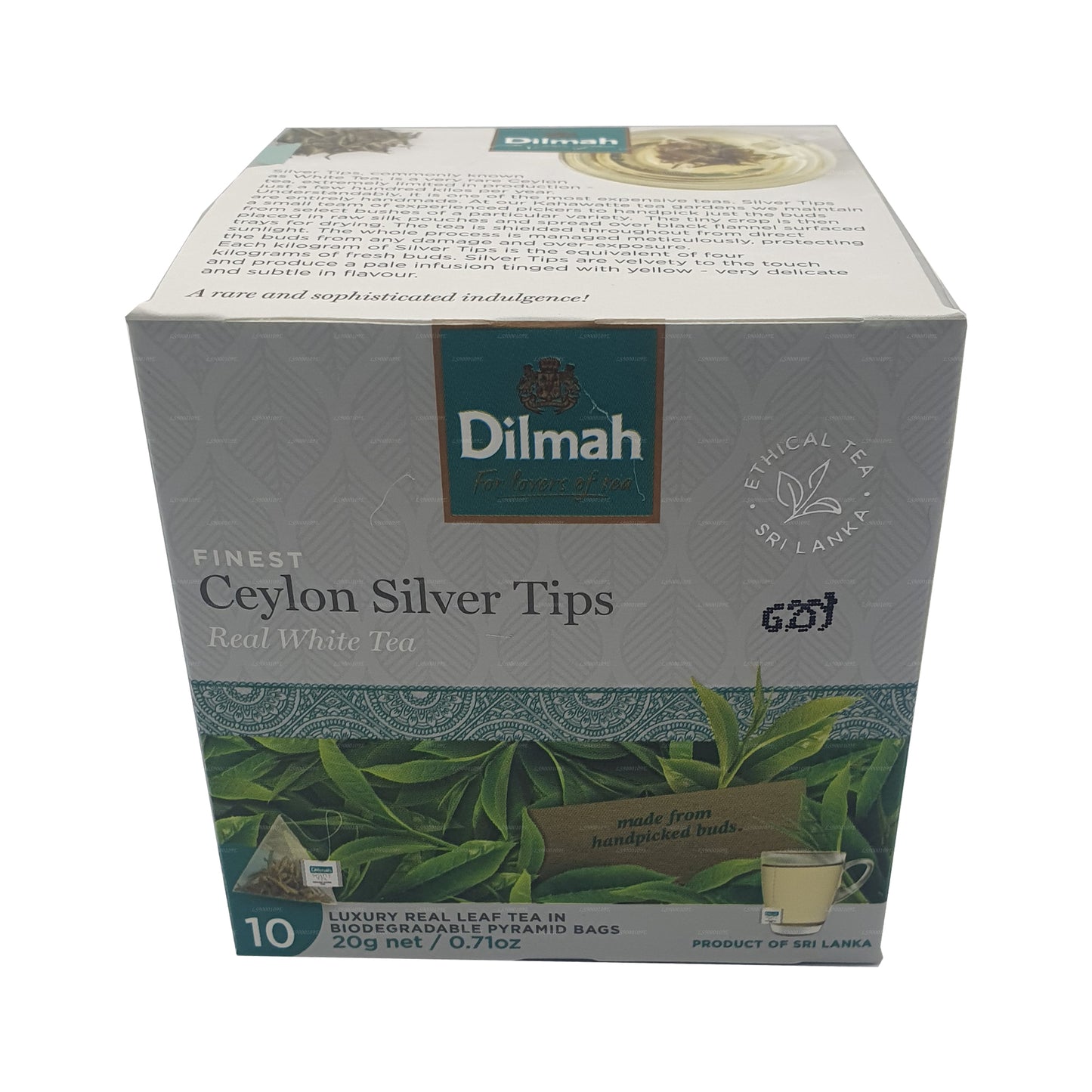 Dilmah Gerçek Beyaz Çay Seylan Gümüş İpuçları (20g) 10 Çay Poşetleri