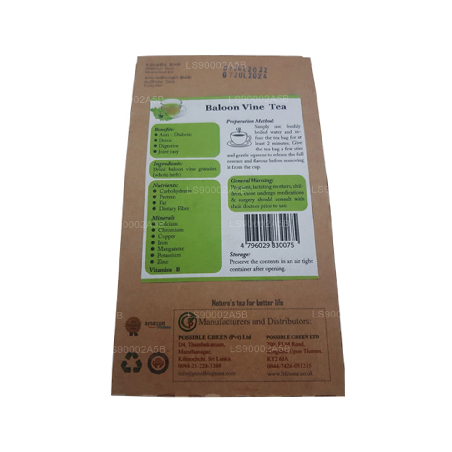Lifetone Balon Asma Çayı (30g) 20 Çay Poşeti