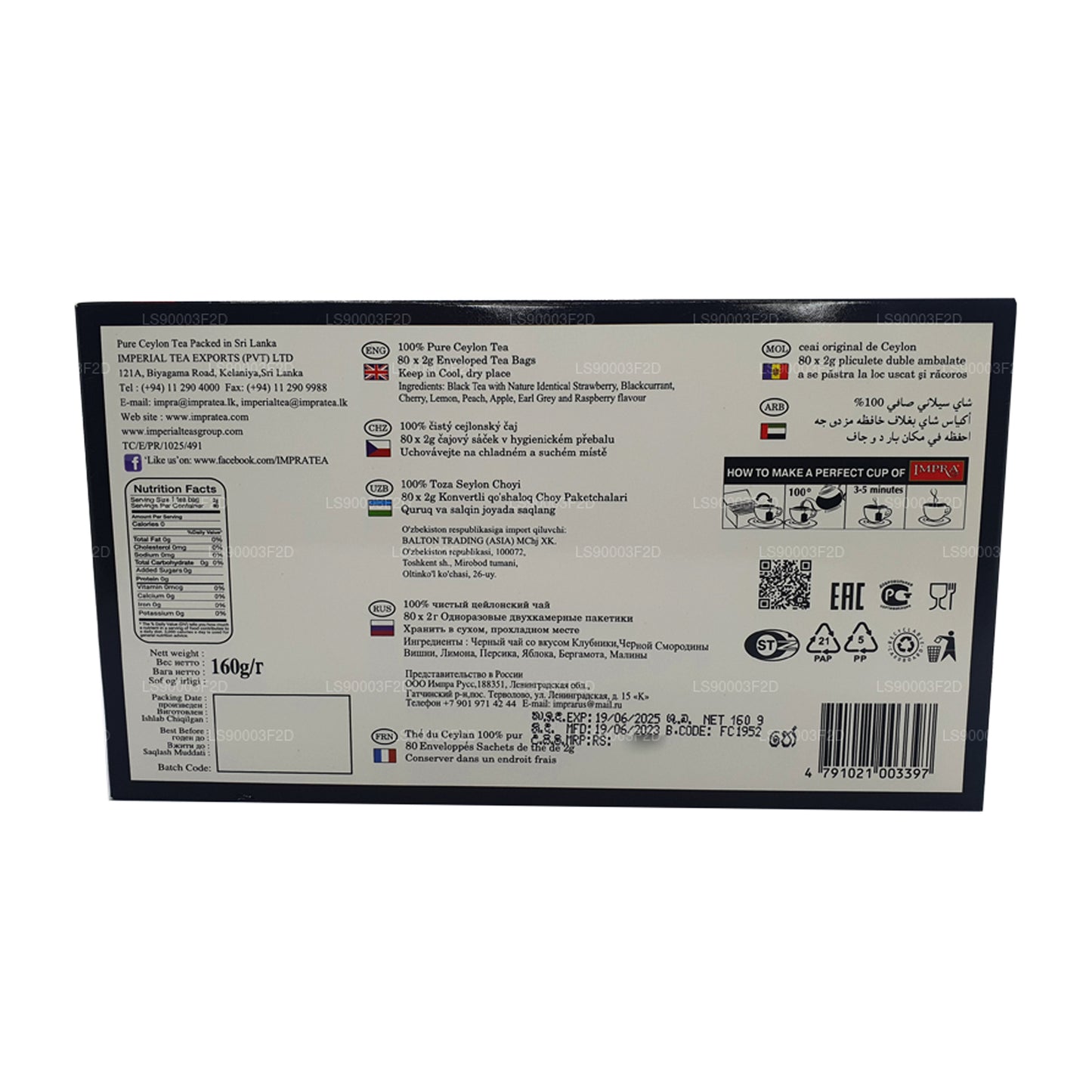 Impra 8 Flavours Siyah Çay Koleksiyonu (160g)