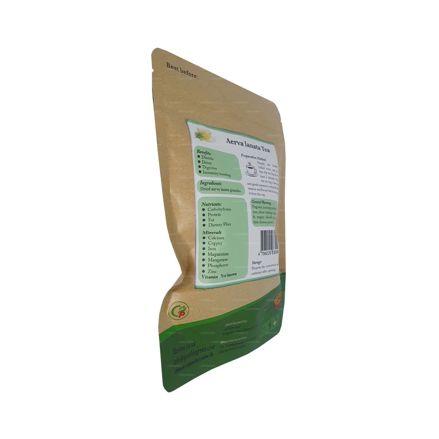 Lifetone (Polpala, Mountain Knotgrass) Aerva Lanata (30g) 20 Çay Poşetleri