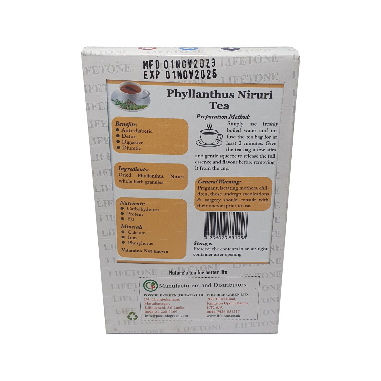 Lifetone Phylanthus Nirurii Çayı (40g)