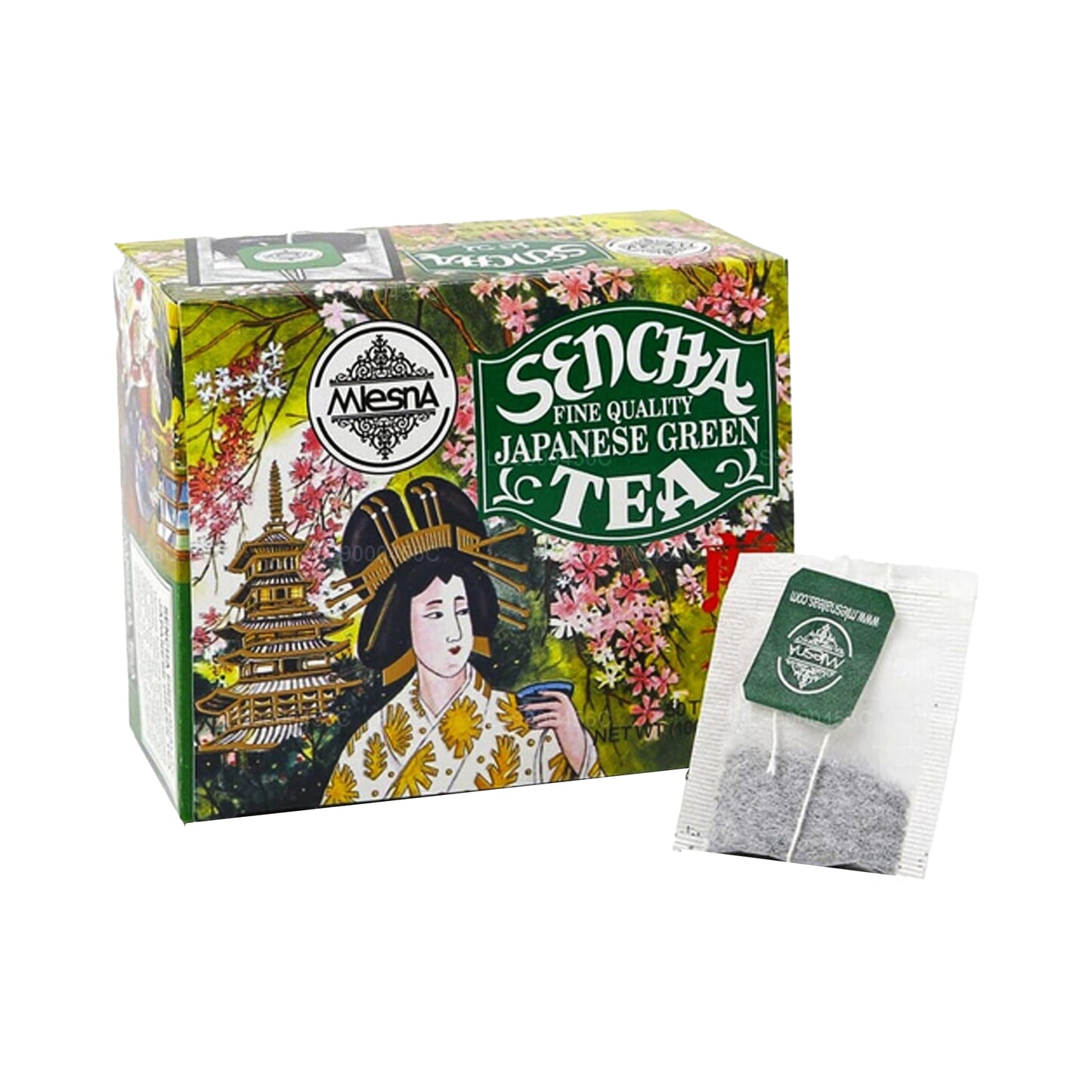 Mlesna Tea Sencha Japon Yeşil Çayı 50 Çay Poşeti (100g) İp ve Etiket