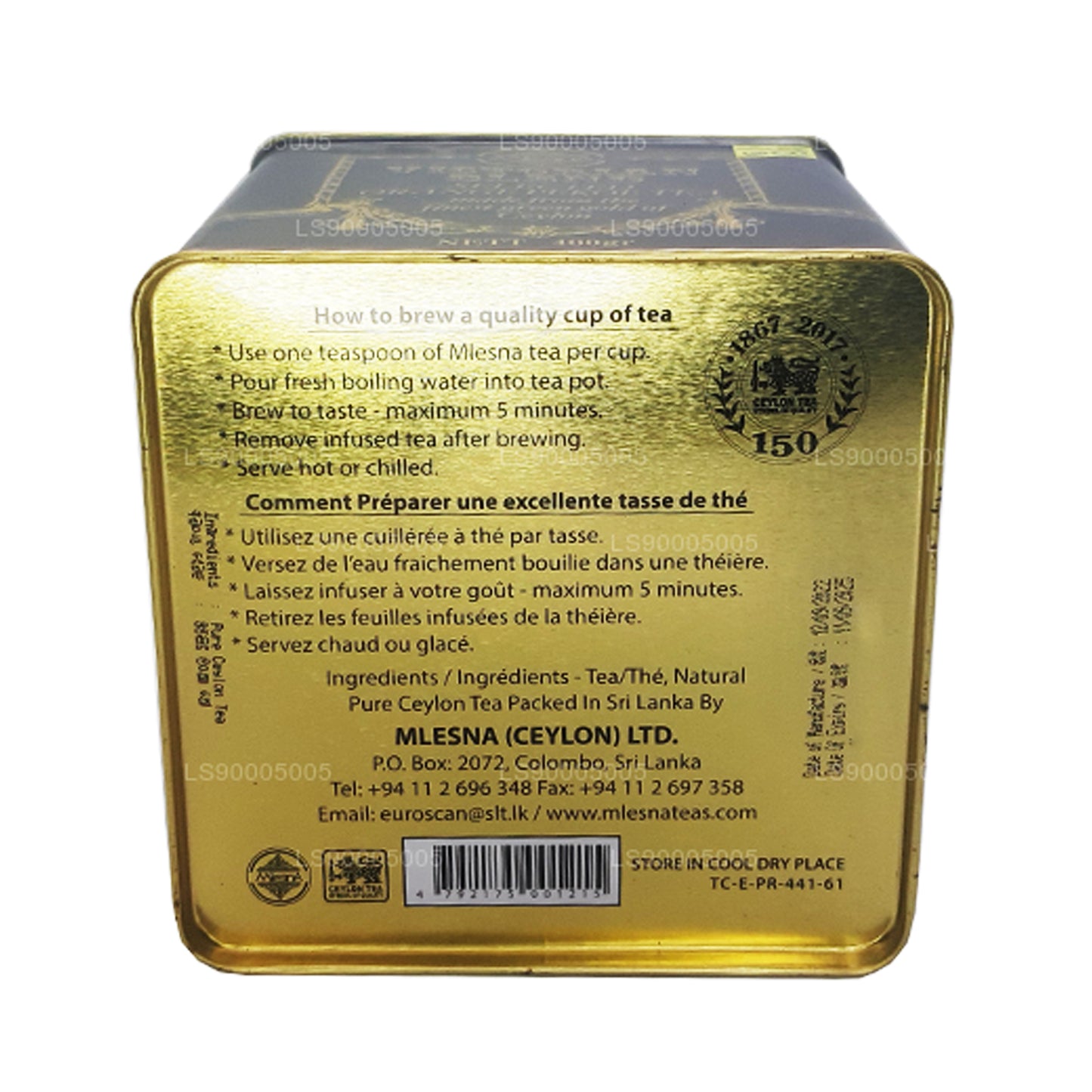 Mlesna Victorian Blend OP Yaprak Çay Siyah Metal Caddy