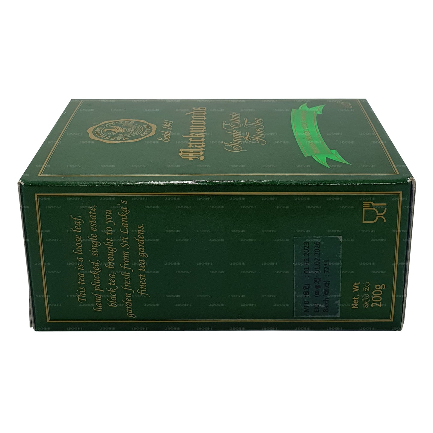 Mackwoods Tek Emlak Kırık Portakal Pekoe Fannings (BOPF) Gevşek Yaprak Seylan Siyah Çay (200g)