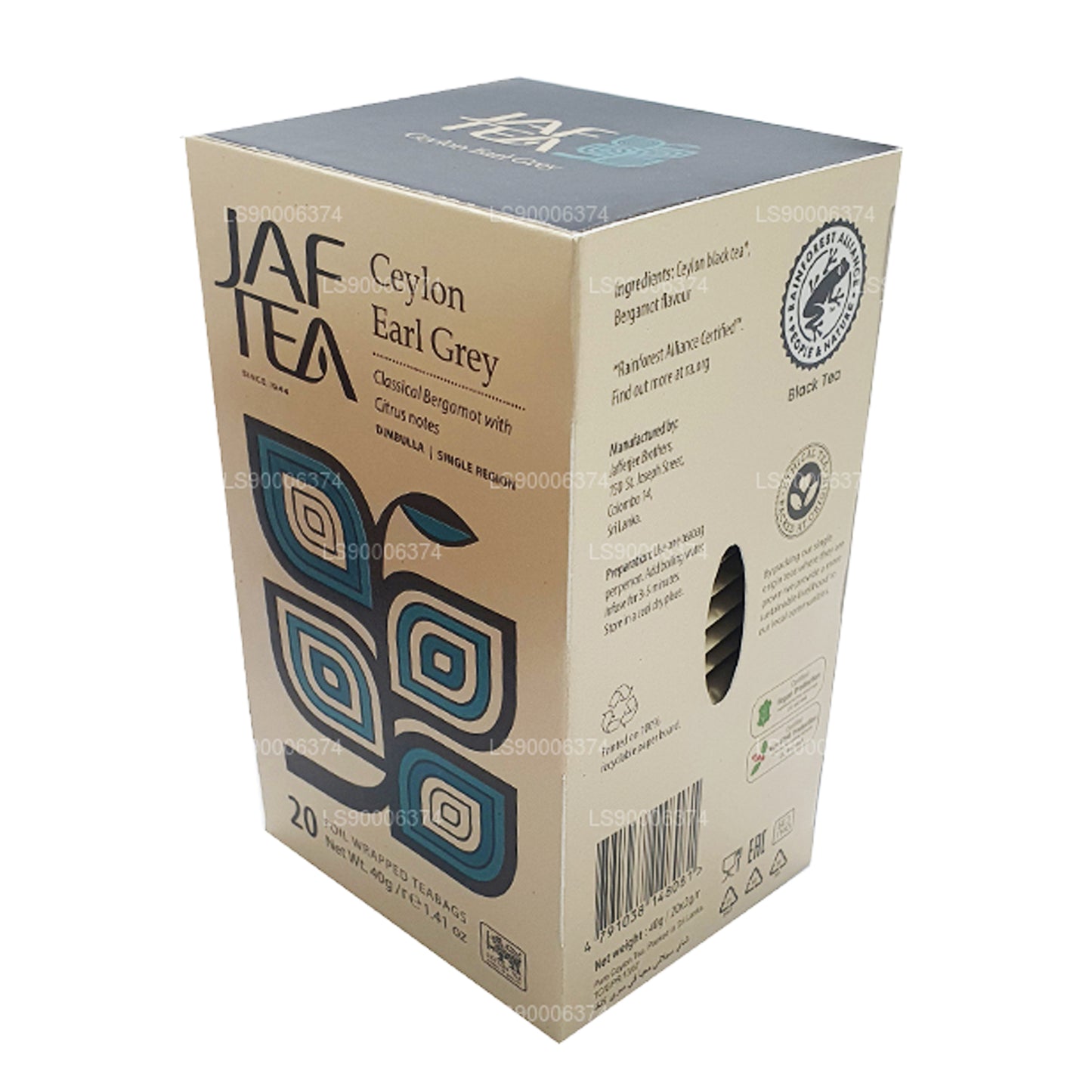 Jaf Çay Seylan Earl Grey (40g) 20 Çay Poşetleri