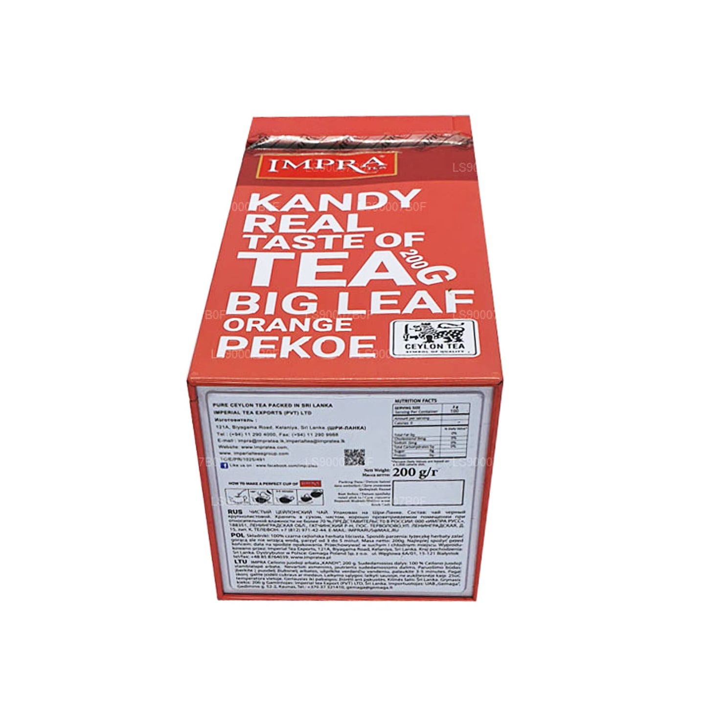 Impra Kandy Çay Tadı Büyük Yaprak Portakal Pekoe (200g) Et Caddy
