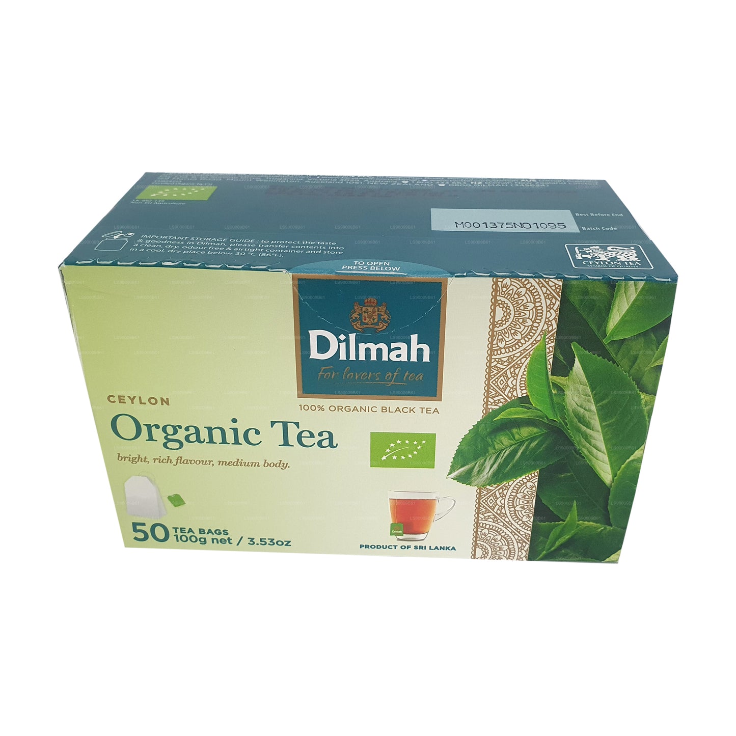 Dilmah Organik Çay (100g) 50 Çay Poşetleri