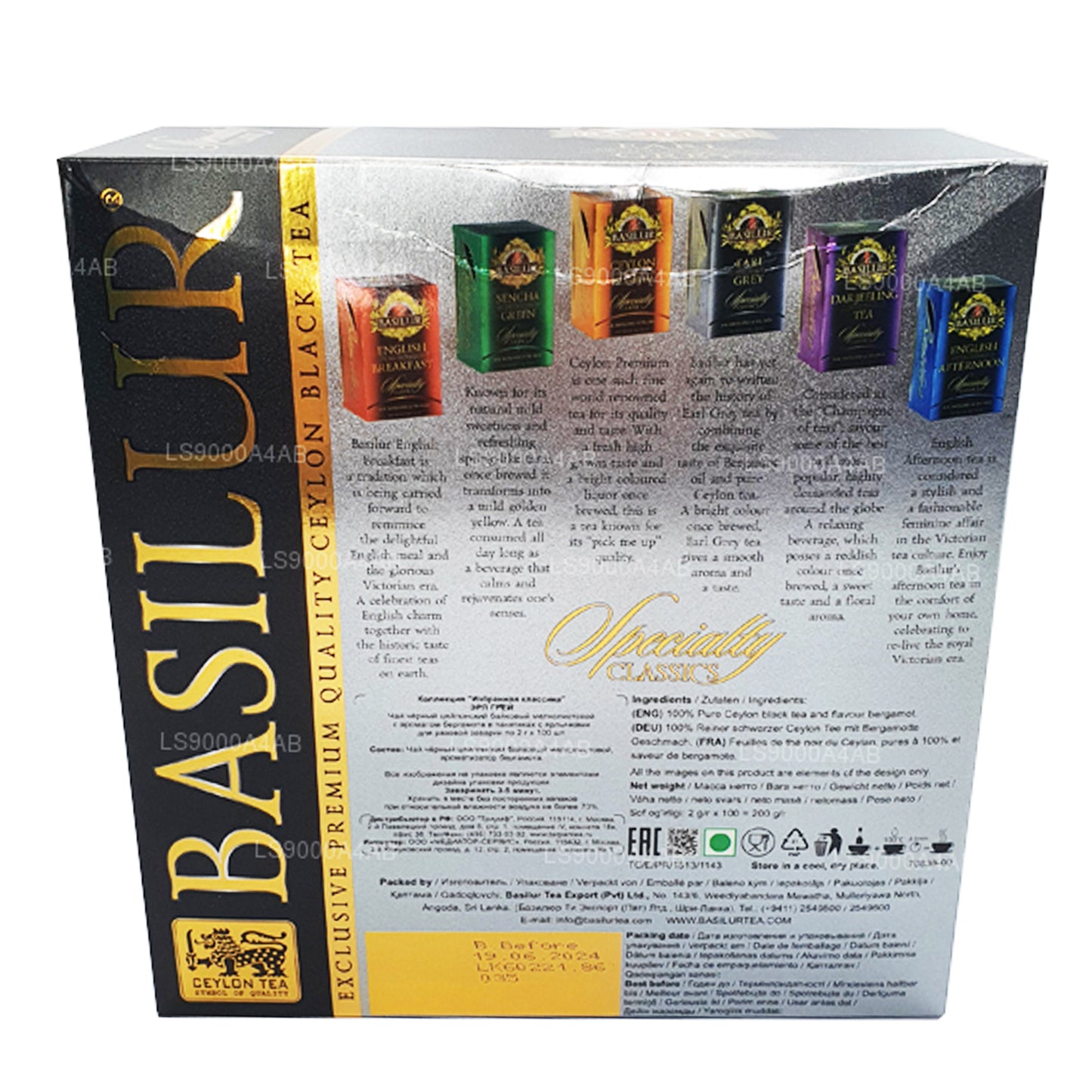 Basilur Speciality Classics Earl Grey Seylan Siyah Çay (200g) 100 Çay Poşeti