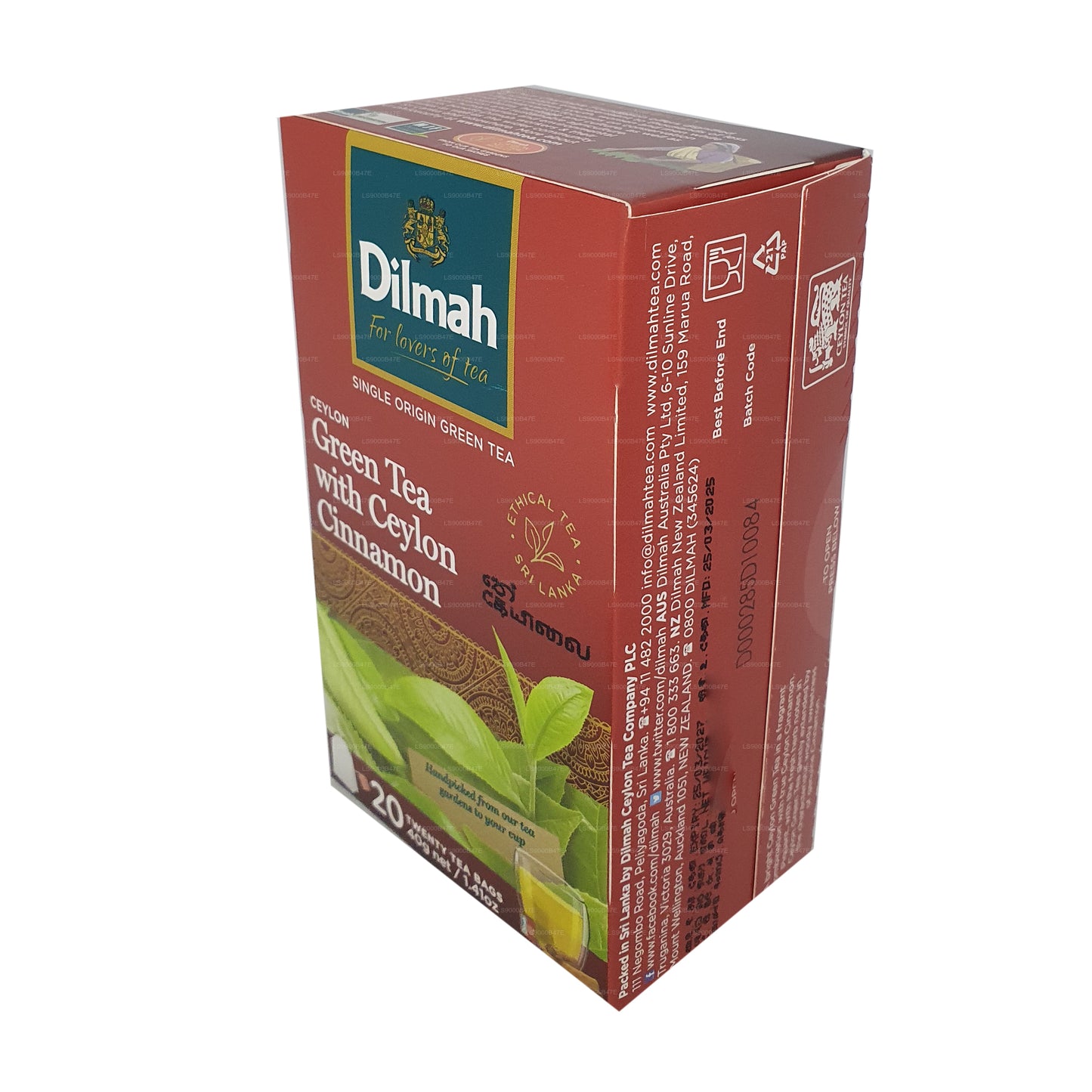 Dilmah Seylan Yeşil Çay Seylan Tarçınlı (40g) 20 Poşet Çay