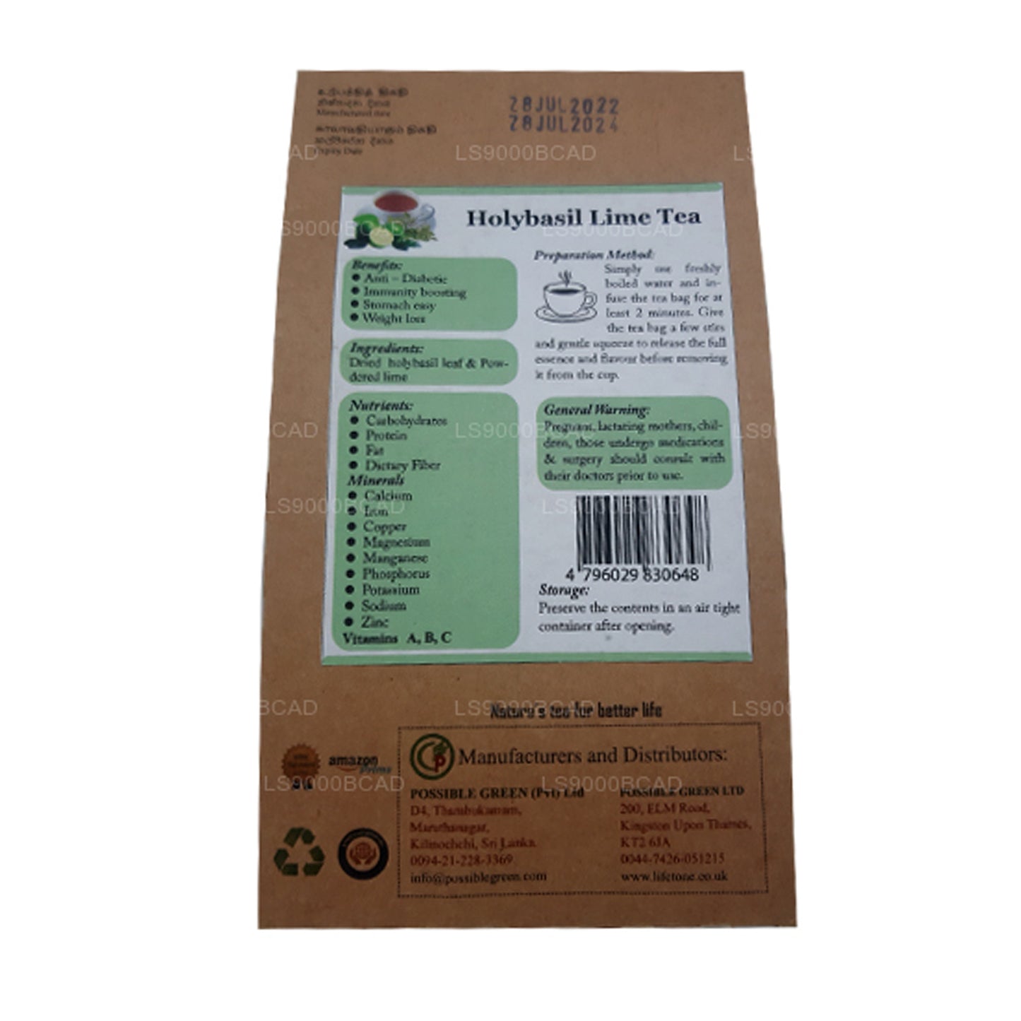 Lifetone Kutsal Fesleğen Kireç Çayı (40g)