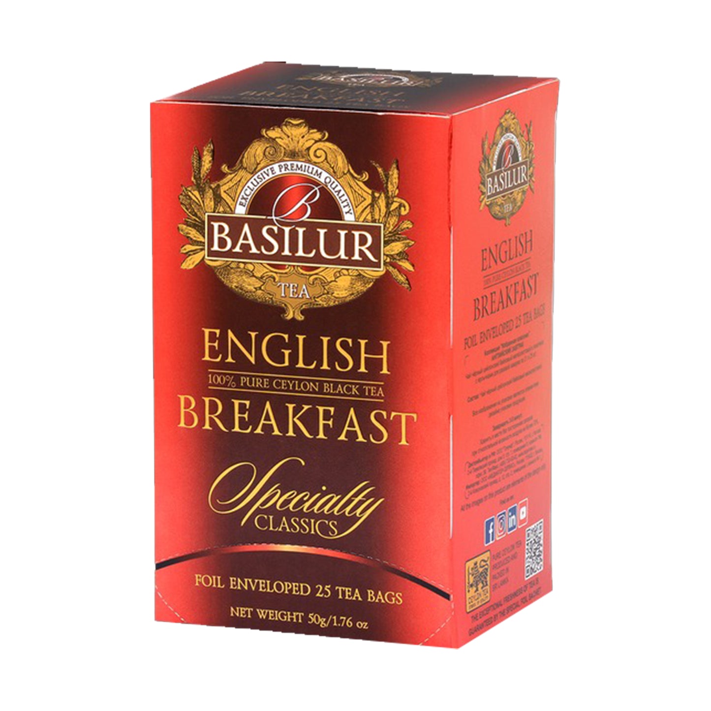 Basilur İngiliz Kahvaltısı Saf Seylan Siyah Çay (200g) 100 Çay Poşeti