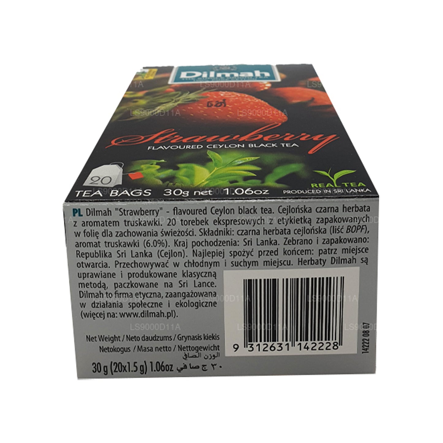 Dilmah Çilek Aromalı Seylan Siyah Çay (30g) 20 Çay Poşeti