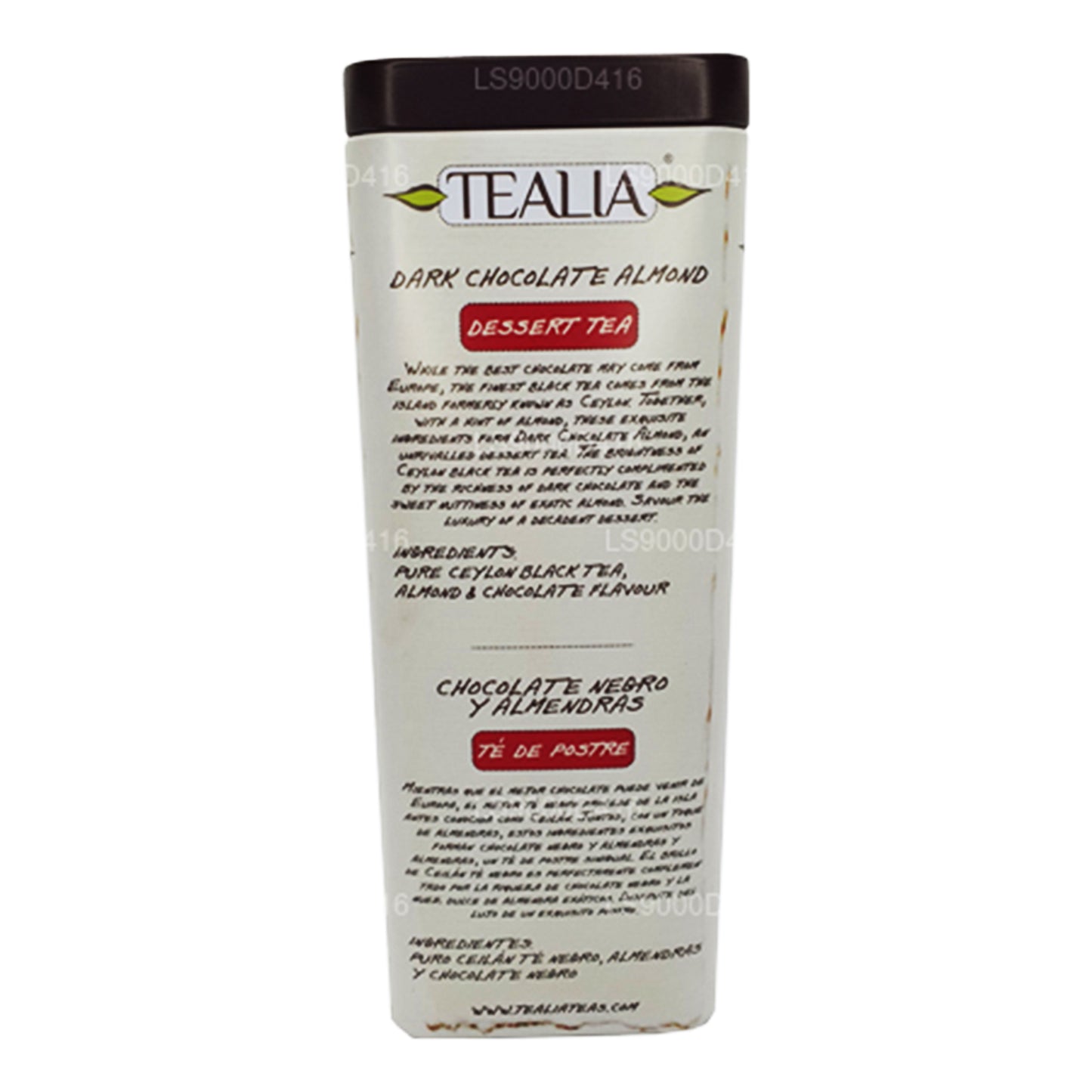 Tealia Bitter Çikolata Badem Yaprak Yaprak (100g)