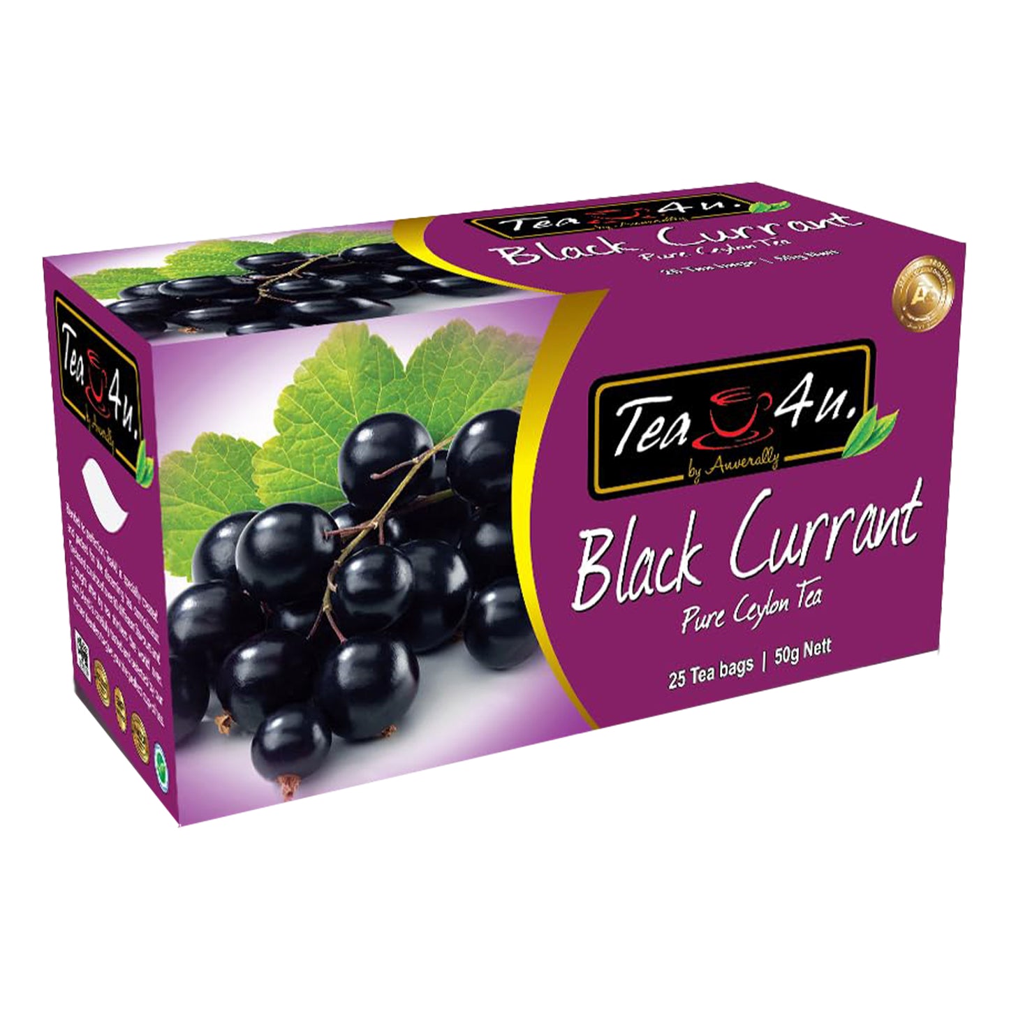 Tea4U Siyah Frenk üzümü Çayı (50g) 25 Çay Poşeti