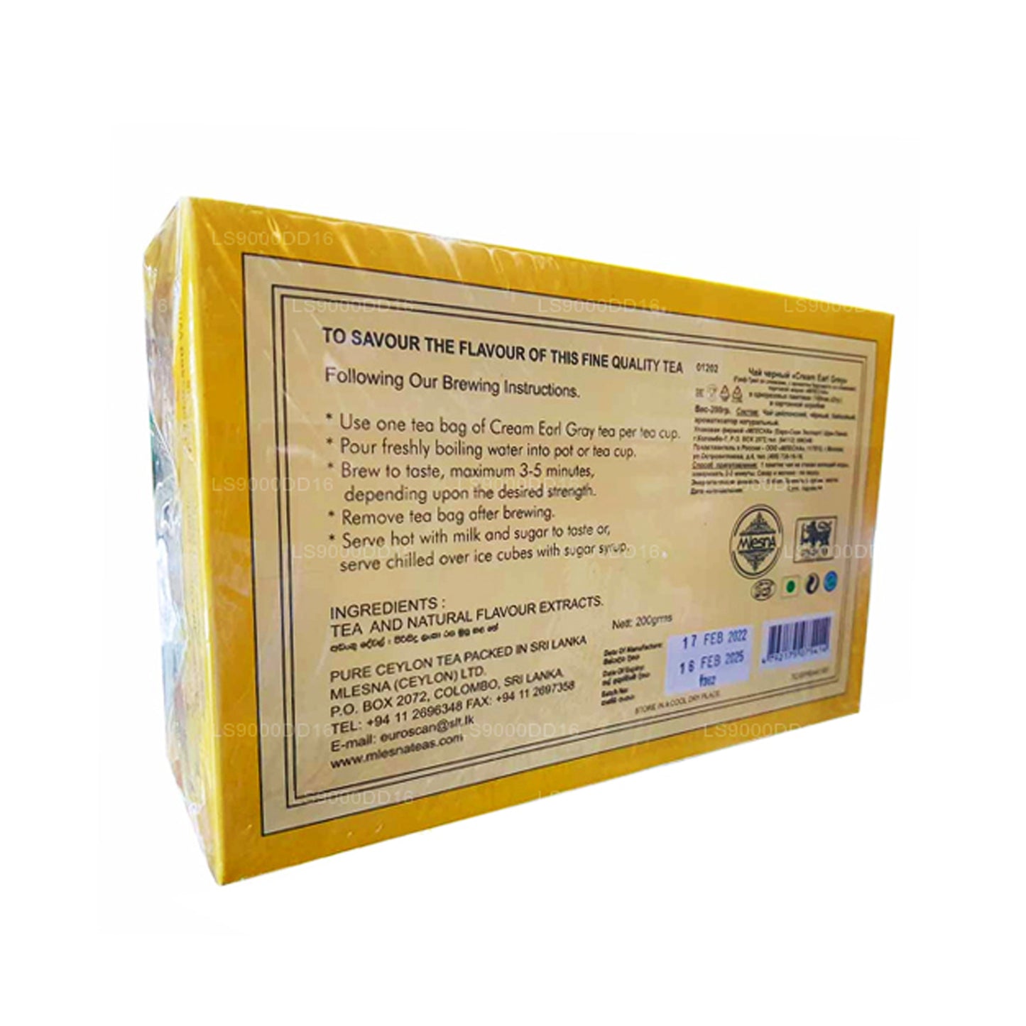 Mlesna Kremalı Earl Grey Çay (200g) 100 Çay Poşeti