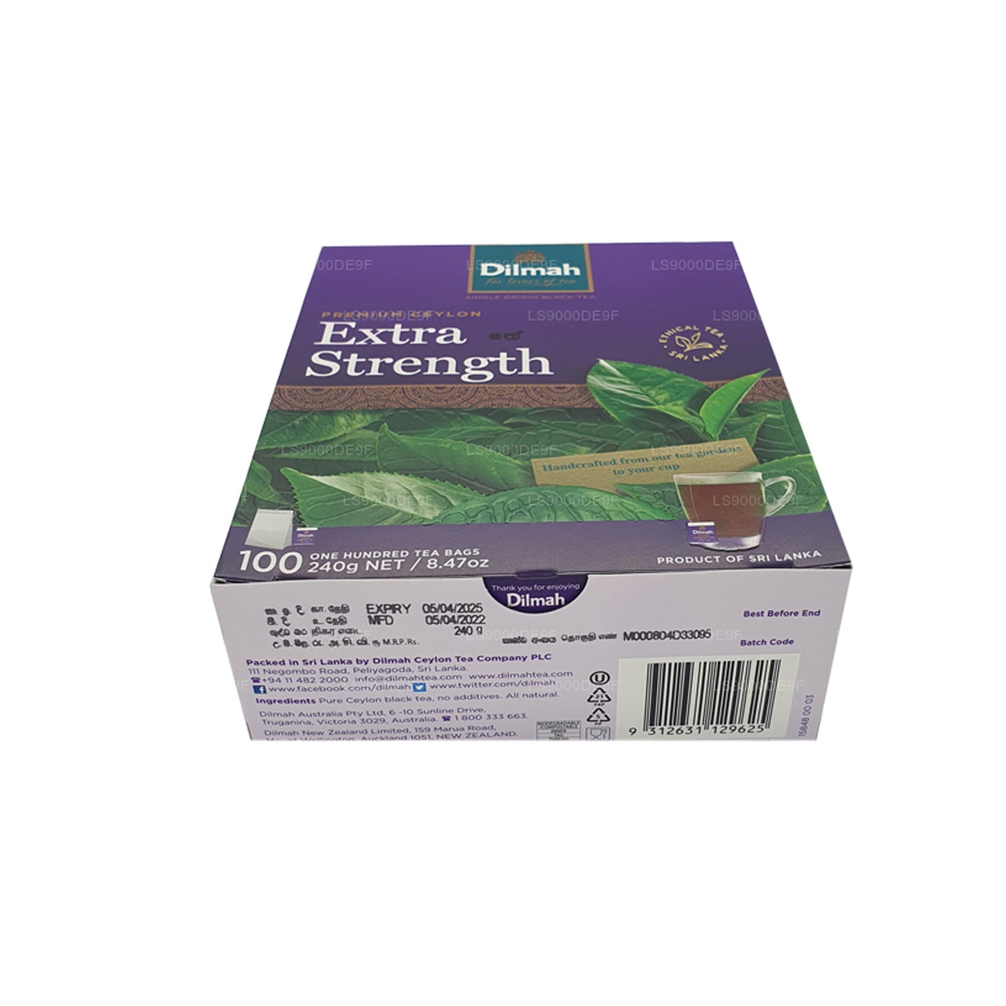 Dilmah Premium Ekstra Mukavemetli Seylan Çayı (240g) 100 Çay Poşeti