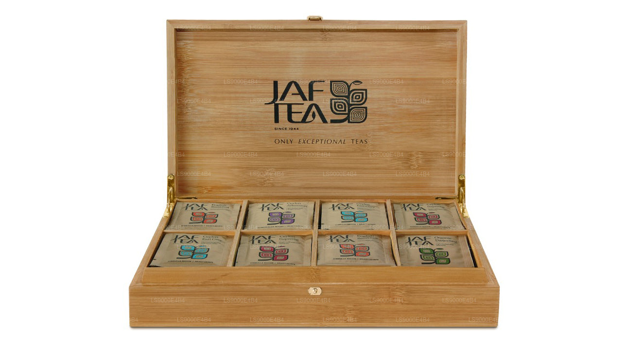 Jaf Çay 8 bölmeli Bambu Presenter Folyo Zarflı Çay Poşetleri (160g)
