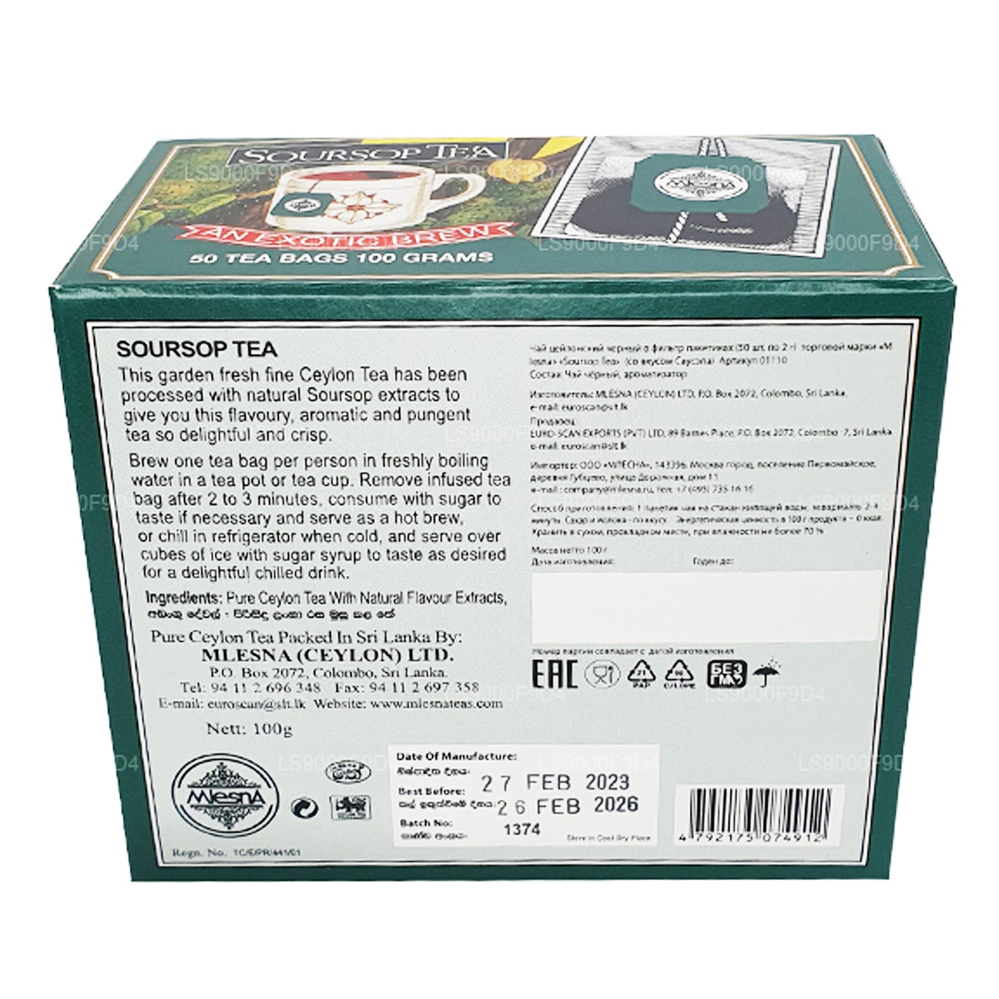 Mlesna Soursop Çay 'Egzotik Bira' 50 Çay Poşeti (100g)