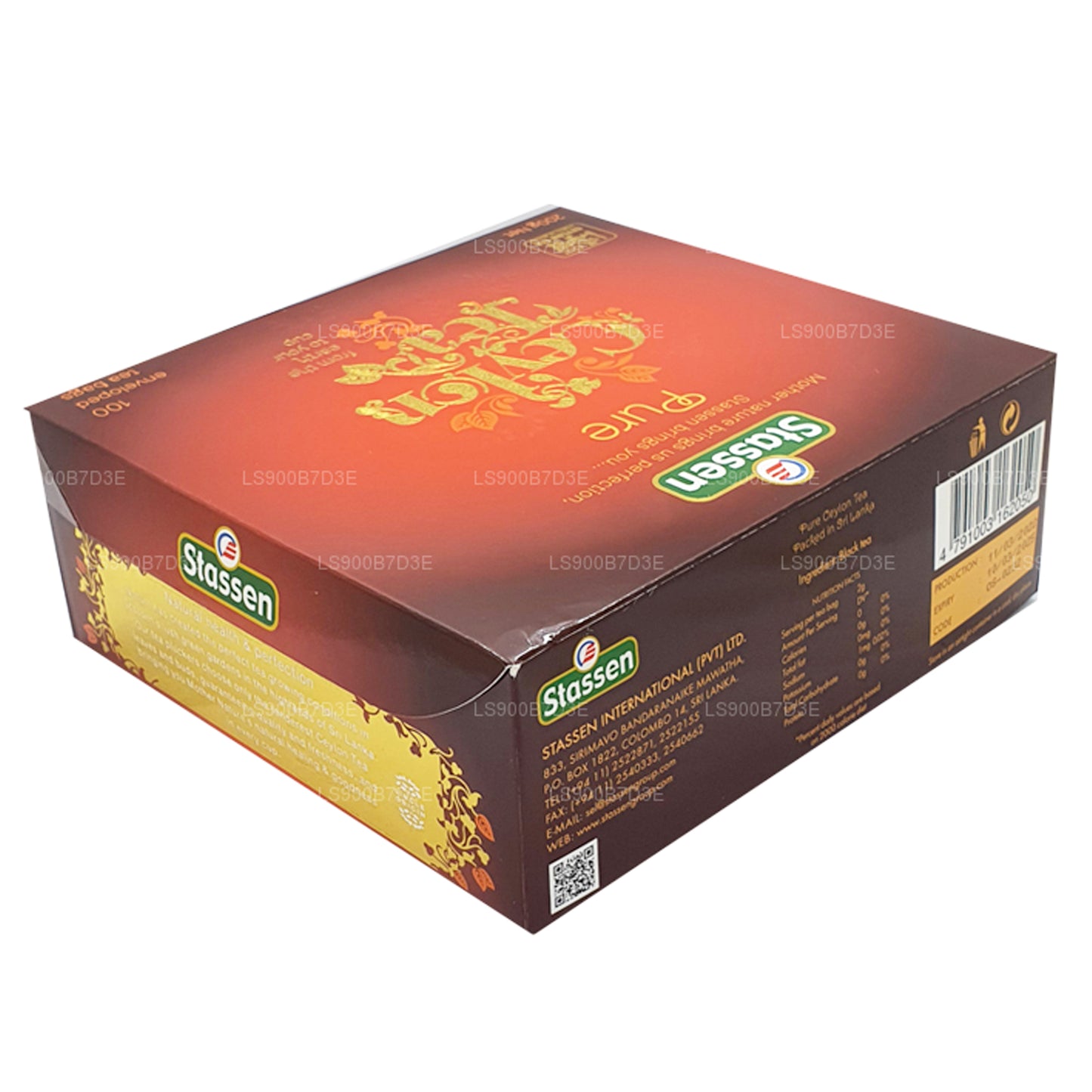 Stassen Saf Seylan Siyah Çay (200g) 100 Çay Poşetleri