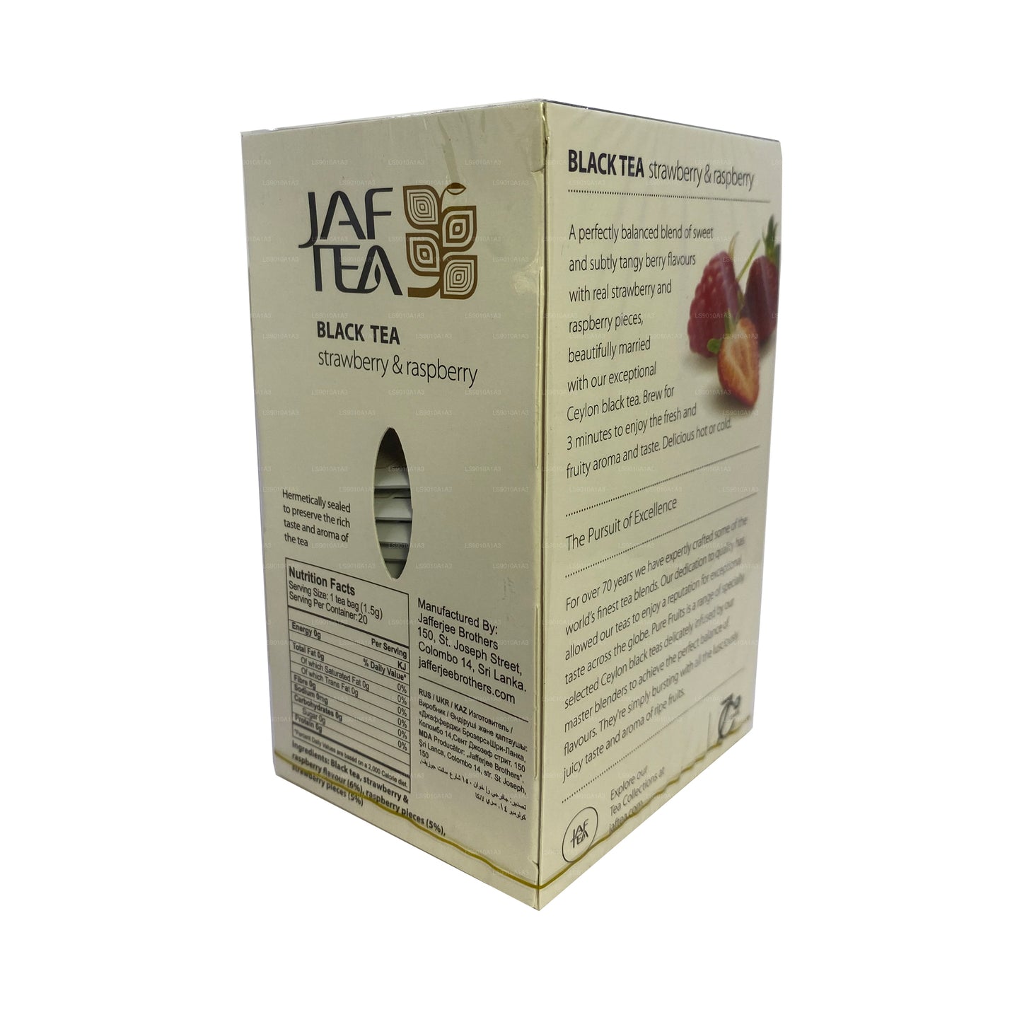 Jaf Tea Pure Fruits Collection Siyah Çay Çilek ve Ahududu (30g) 20 Çay Poşeti