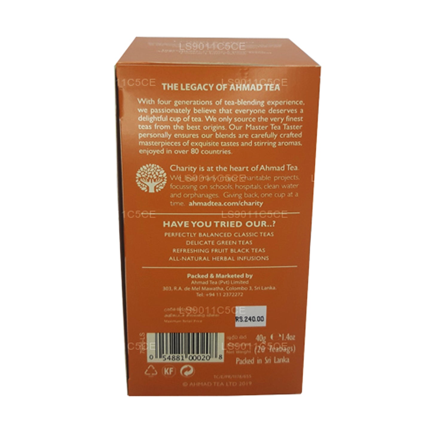 Ahmad Limon ve Zencefil Çayı (40g) 20 Folyo Çay Poşeti