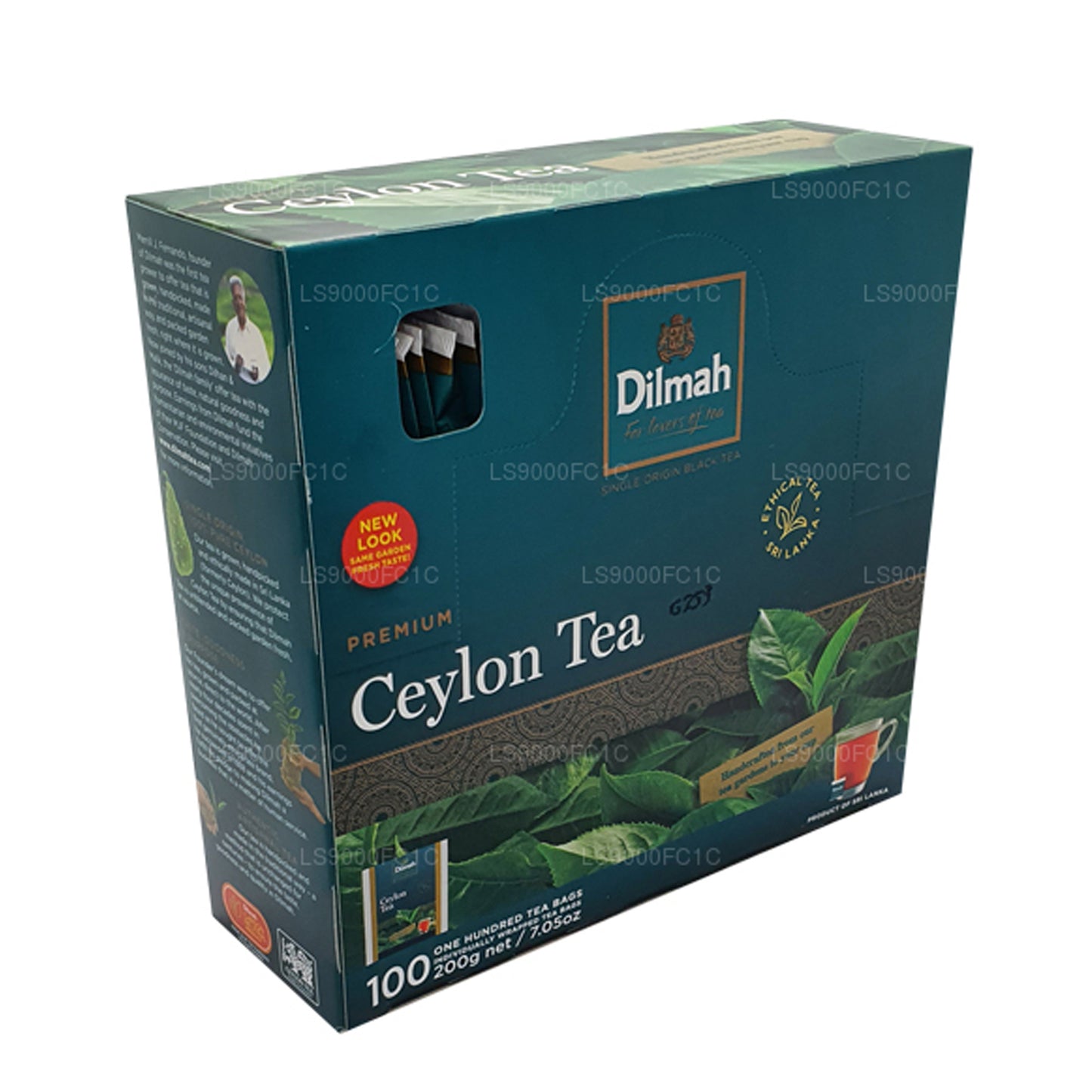 Dilmah Premium Seylan Çayı, Bireysel Sarılmış 100 Çay Poşeti (200g)