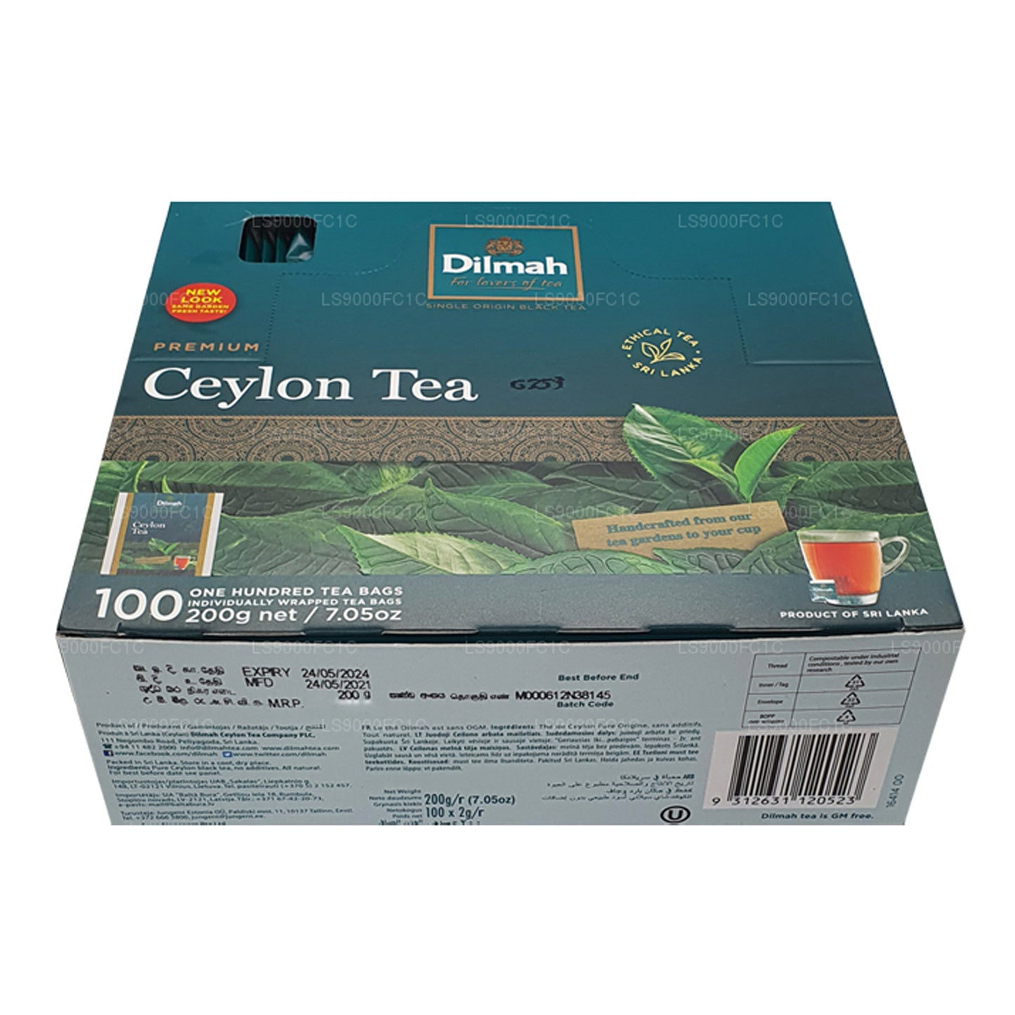 Dilmah Premium Seylan Çayı, Bireysel Sarılmış 100 Çay Poşeti (200g)