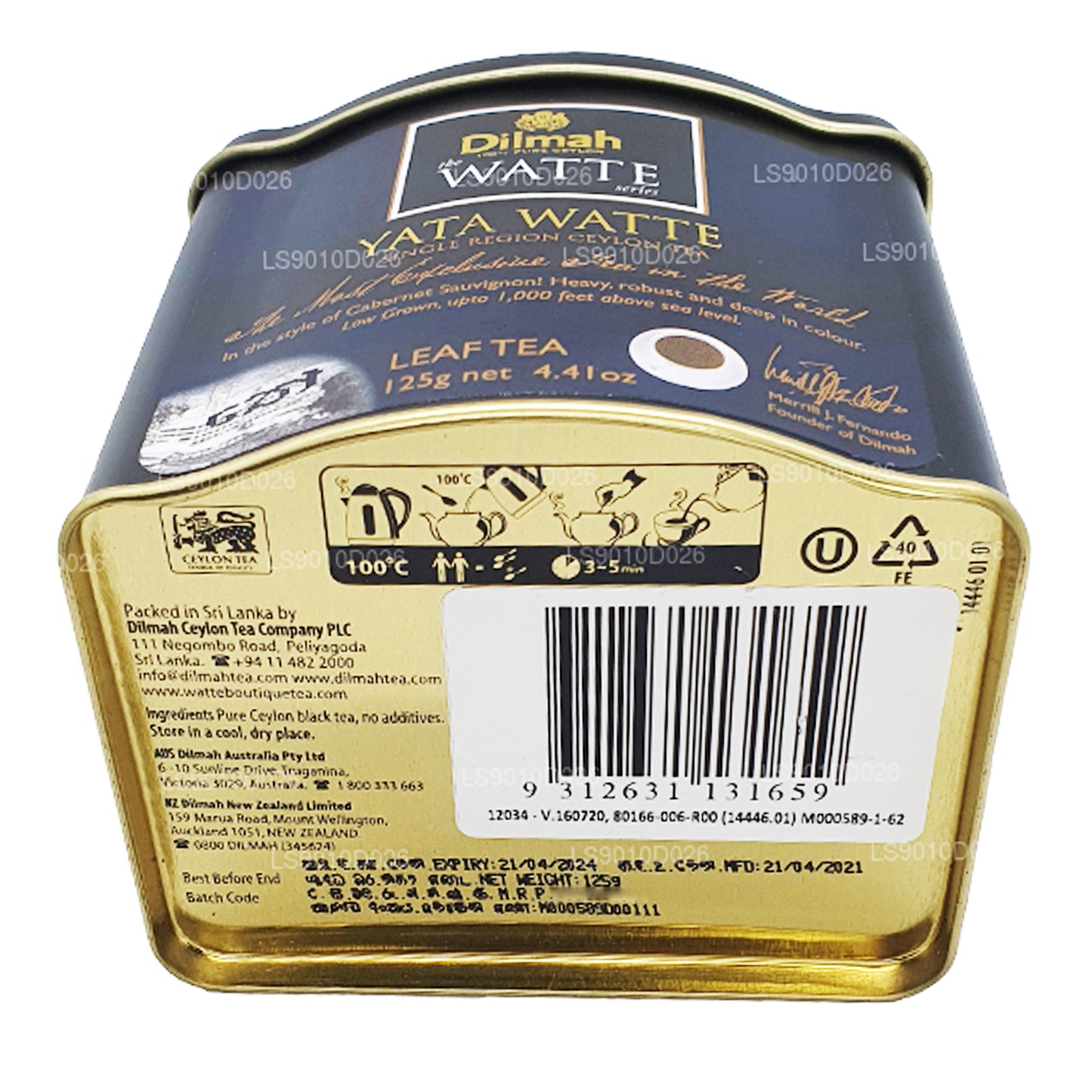 Dilmah Yata Watte Gevşek Yaprak Çay (125g)