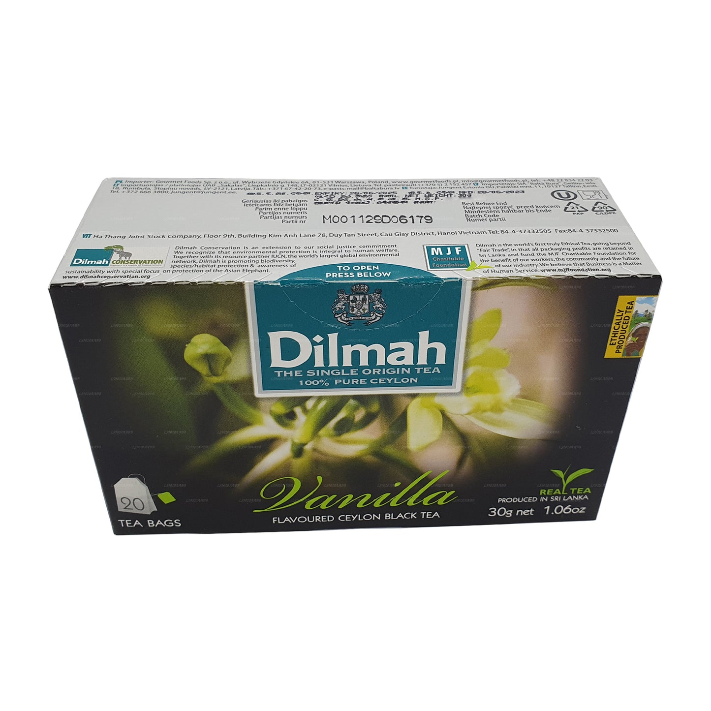 Dilmah Vanilya Aromalı Çay (40g) 20 Çay Poşeti