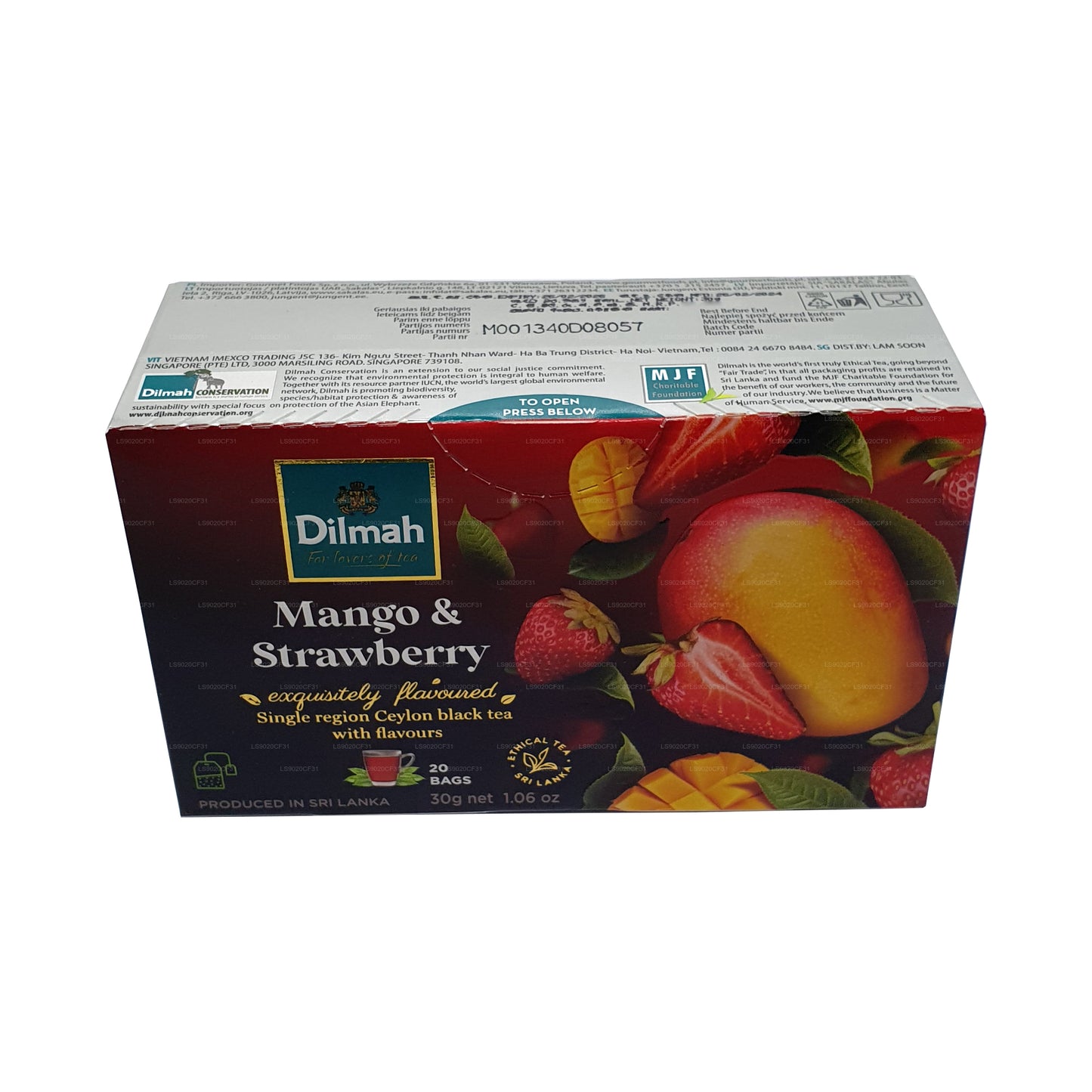 Dilmah Mango ve Çilek Aromalı Çay (30g) 20 Poşet Çay