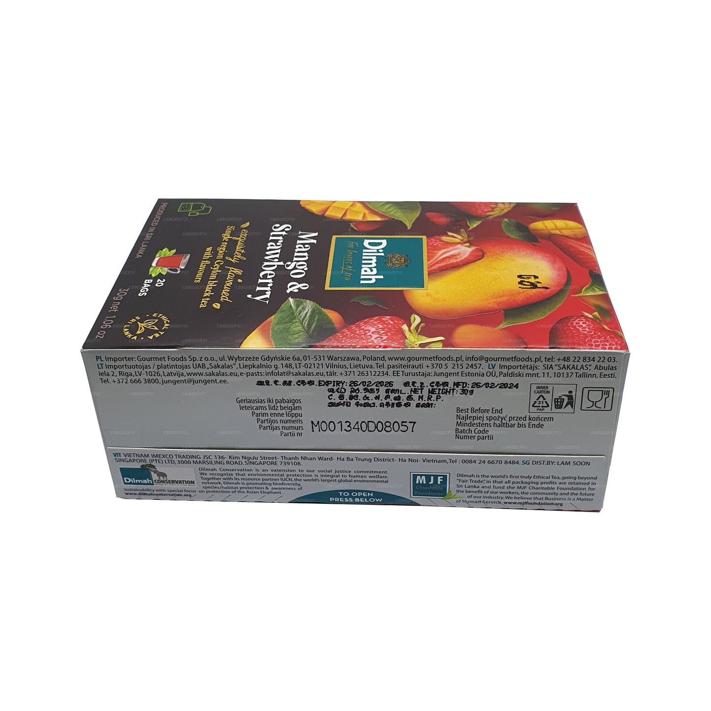 Dilmah Mango ve Çilek Aromalı Çay (30g) 20 Poşet Çay