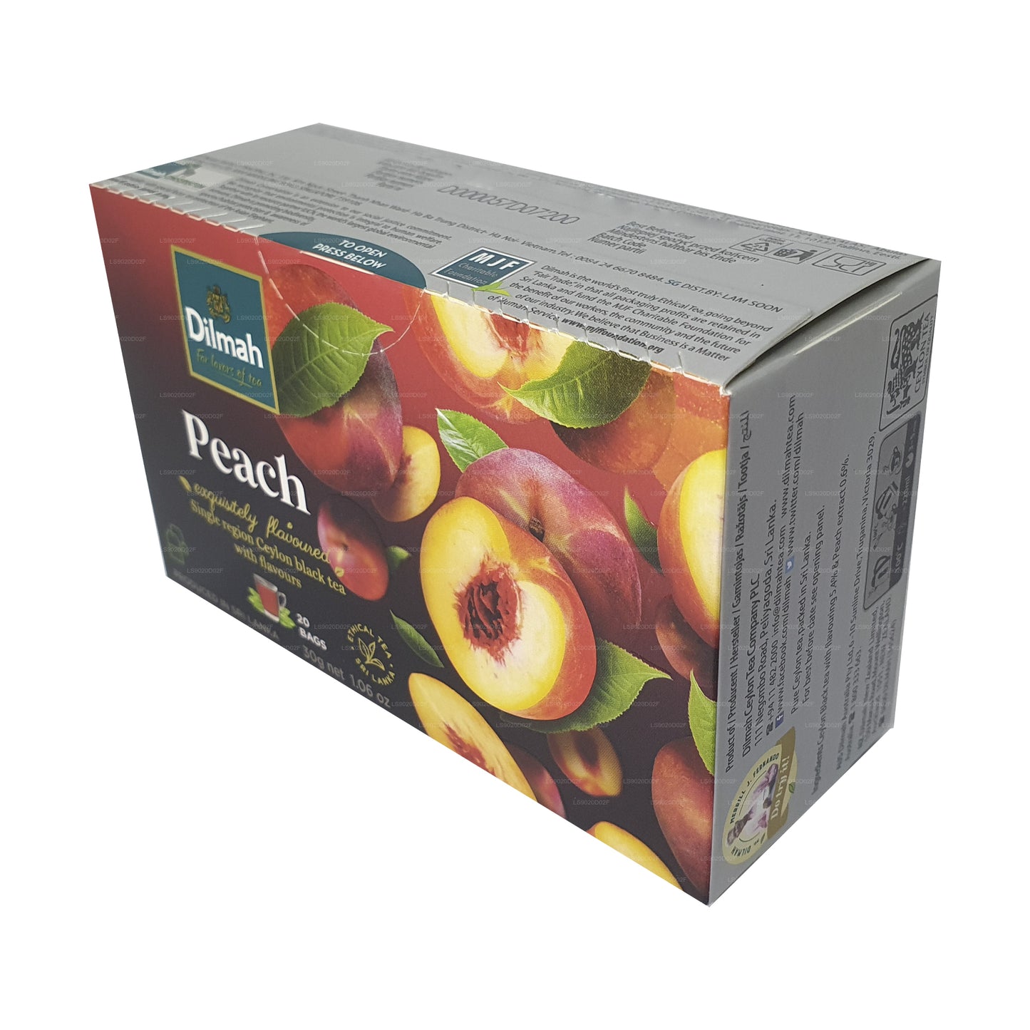 Dilmah Şeftali Aromalı Seylan Siyah Çay (30g) 20 Çay Poşeti