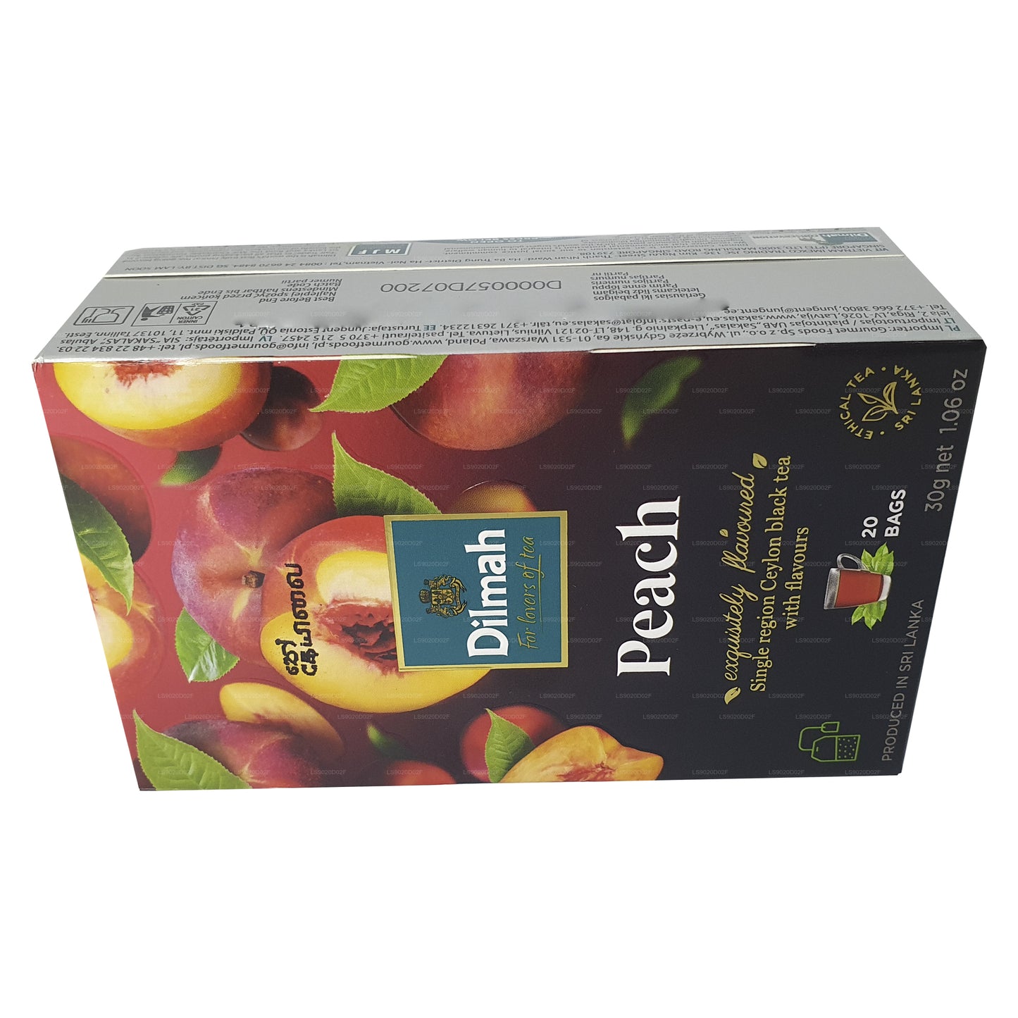 Dilmah Şeftali Aromalı Seylan Siyah Çay (30g) 20 Çay Poşeti