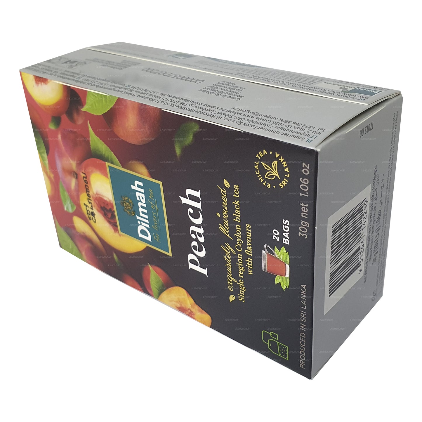Dilmah Şeftali Aromalı Seylan Siyah Çay (30g) 20 Çay Poşeti