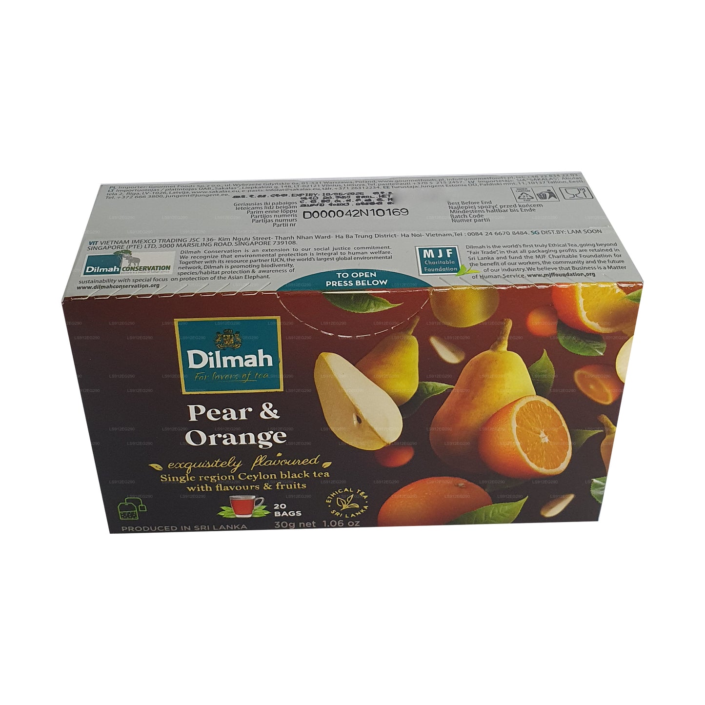 Dilmah Armut ve Portakal Aromalı Seylan Siyah Çay (30g) 20 Çay Poşeti