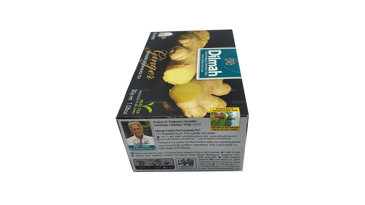 Dilmah Zencefil Aromalı Siyah Çay (30g) 20 Çay Poşeti