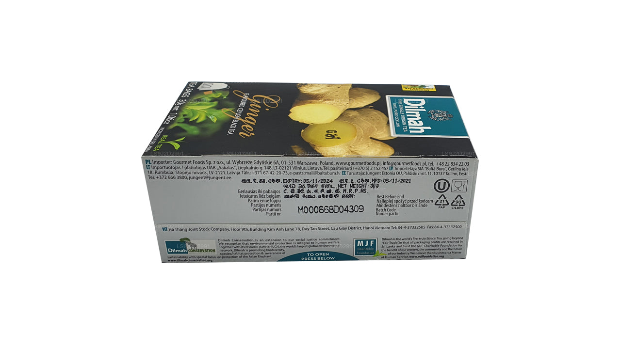 Dilmah Zencefil Aromalı Siyah Çay (30g) 20 Çay Poşeti