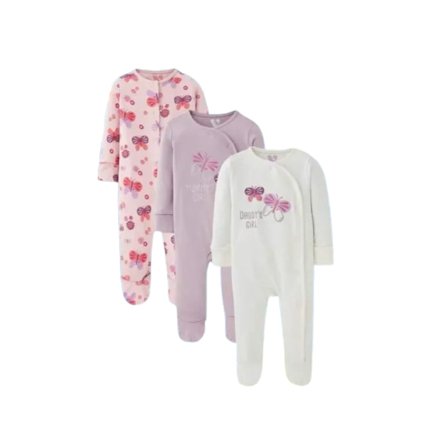 Kız Bebek Uyku Takımları 3 Adet Paket