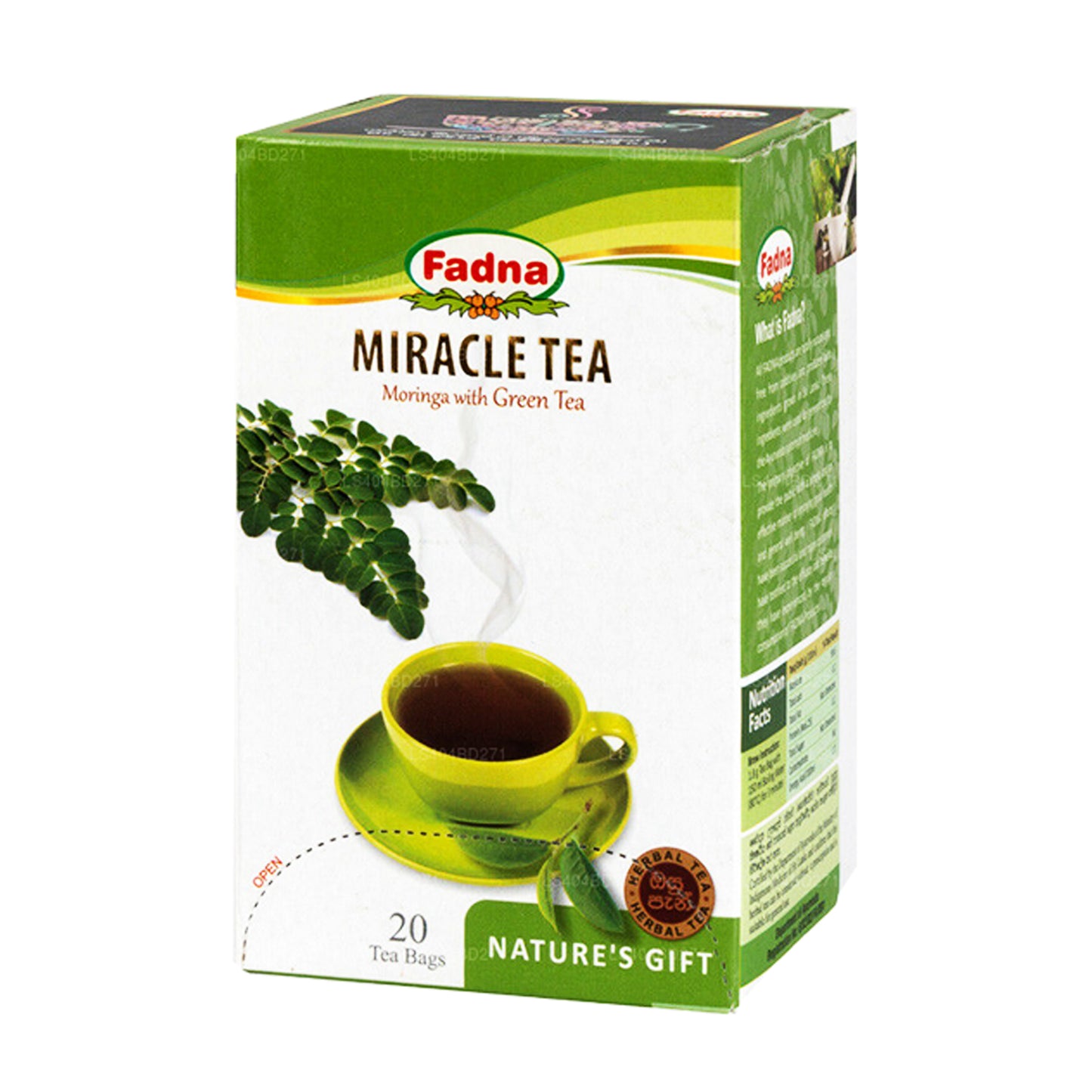 Yeşil Çay ile Fadna Mucize Çay Moringa (40g) 20 Çay Poşetleri