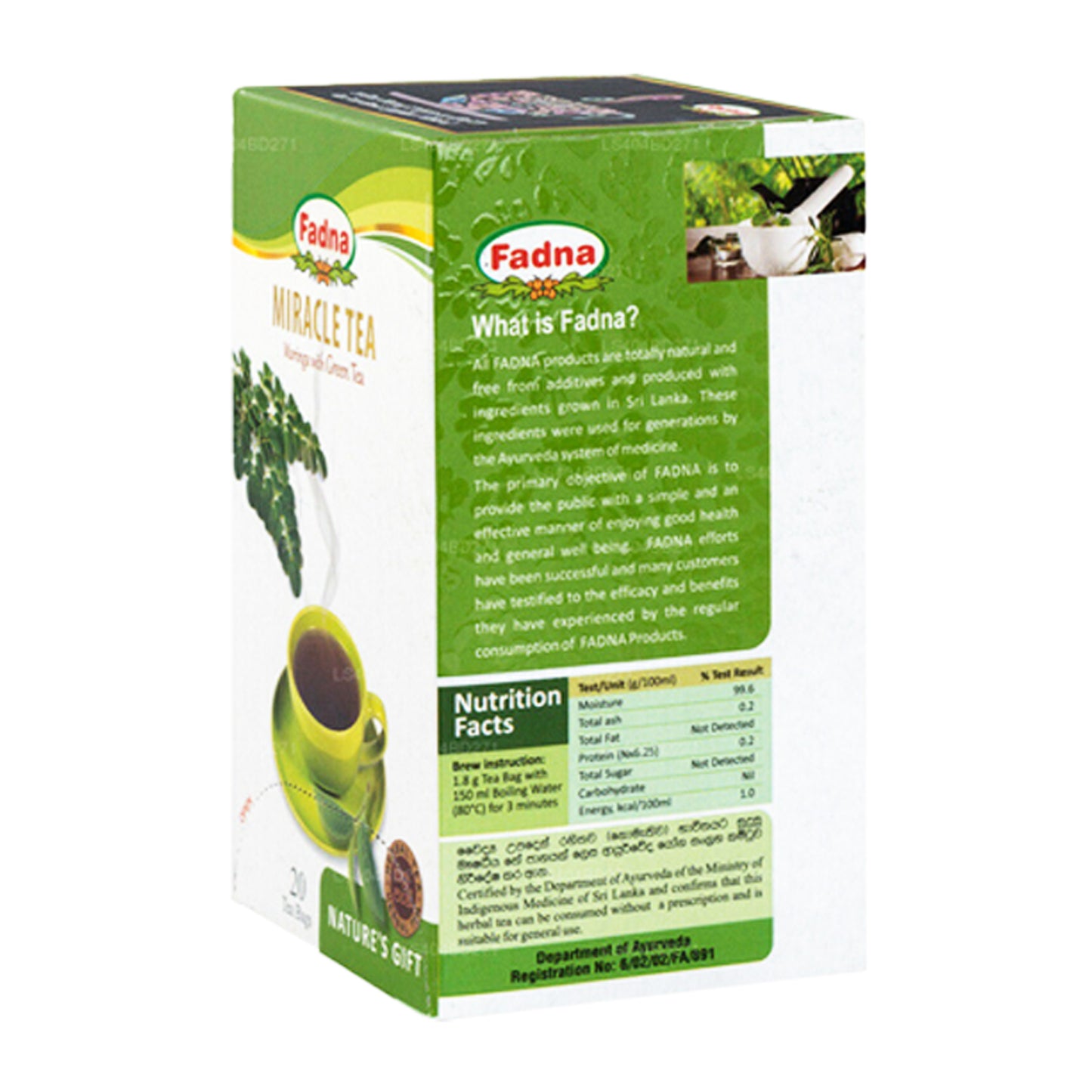 Yeşil Çay ile Fadna Mucize Çay Moringa (40g) 20 Çay Poşetleri