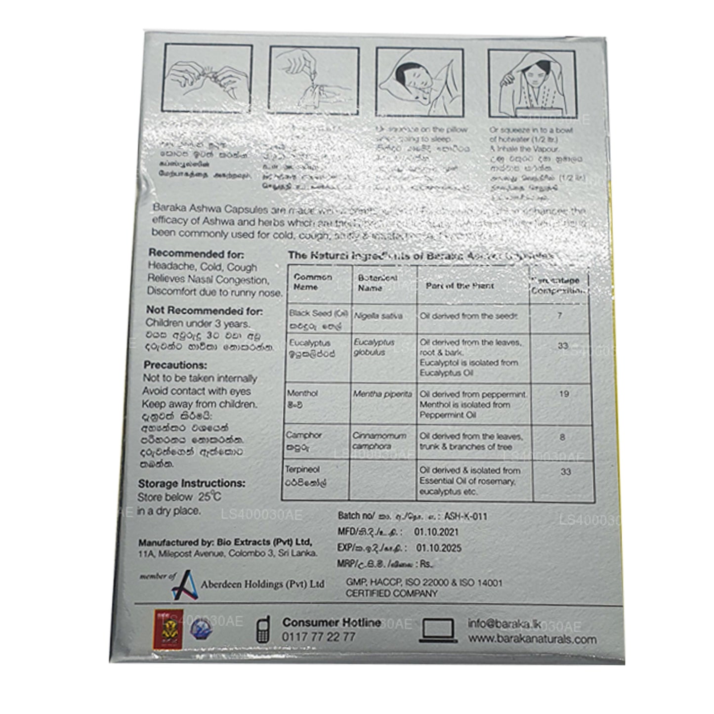 Baraka Ashwa Yatıştırıcı Rölyef (10 Kapsül)