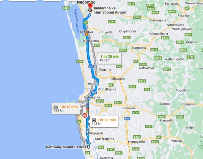 Mount Lavinia Şehri - Colombo Havalimanı (CMB) Özel Transfer