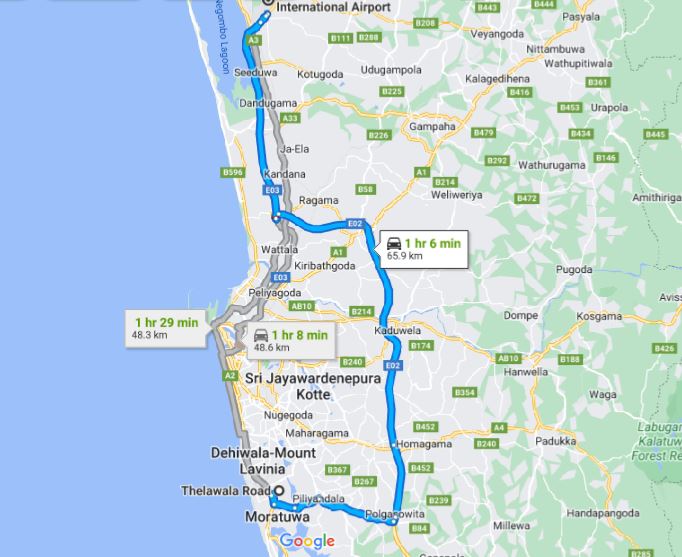 Thelawala City to Colombo Airport (CMB) Private Transfer