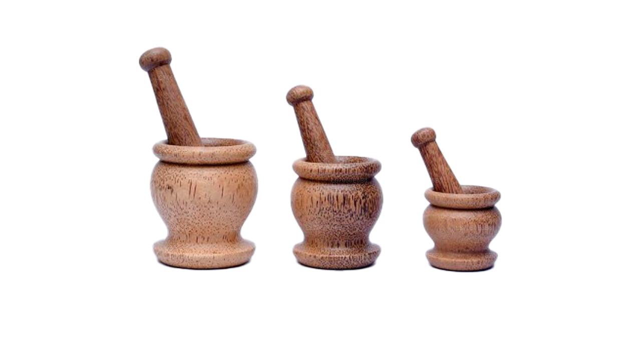 Lakpura Ahşap Motar ve Havaneli (Wangediya) Yükseklik (8 cm)